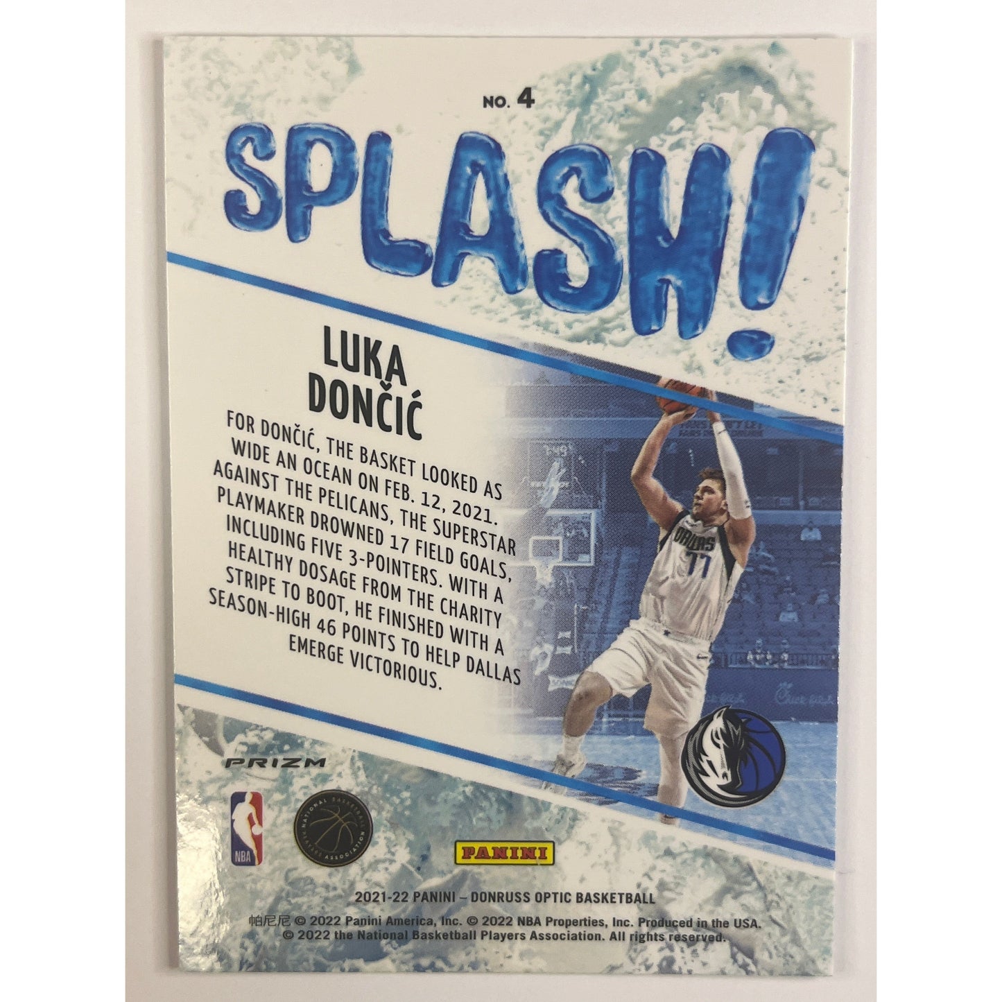 2021-22 Panini Donruss Luka Doncic Splash