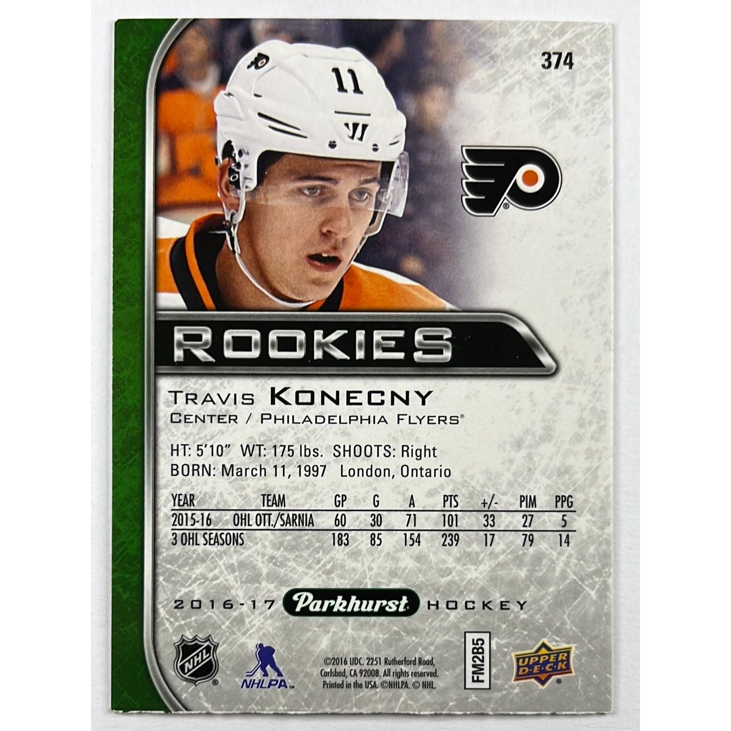 2016-17 Parkhurst Travis Konecny Rookies | Local Legends Cards & Collectibles