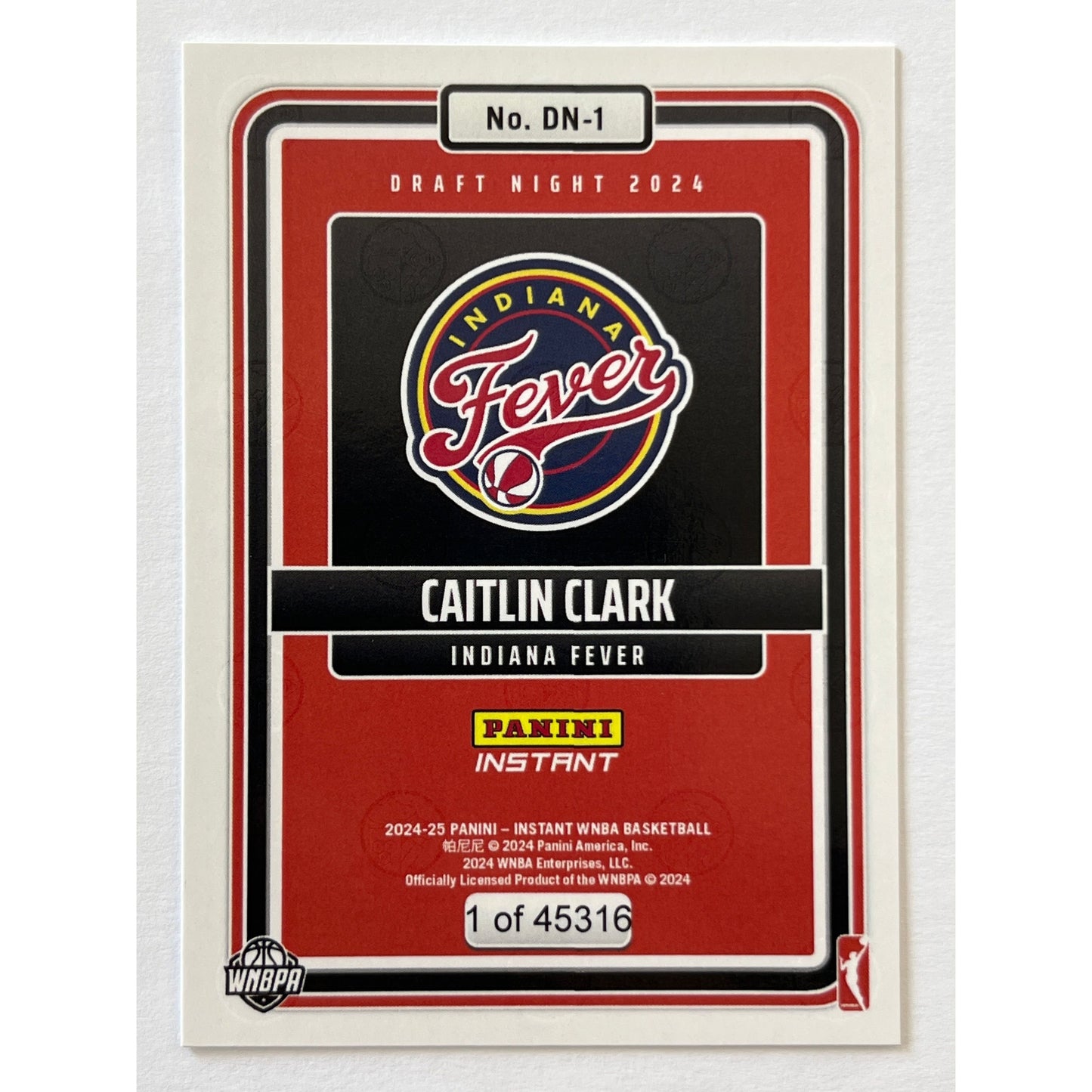 2024-25 Panini Instant WNBA Caitlin Clark No. 1 Draft Pick RC 1/45316 | Local Legends Cards & Collectibles