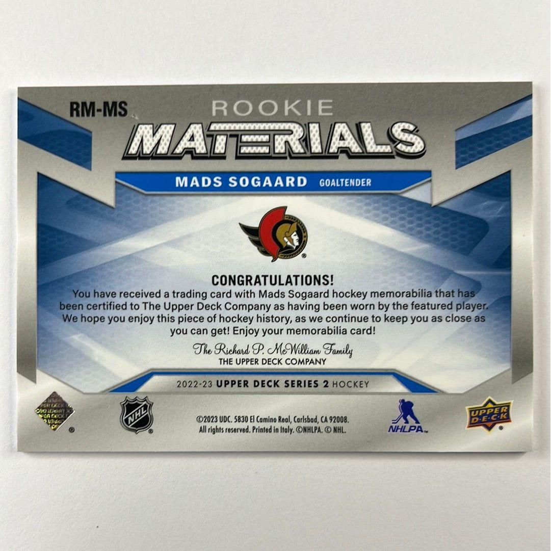 2022-23 Series 2 Mads Sogaard Rookie Materials | Local Legends Cards & Collectibles