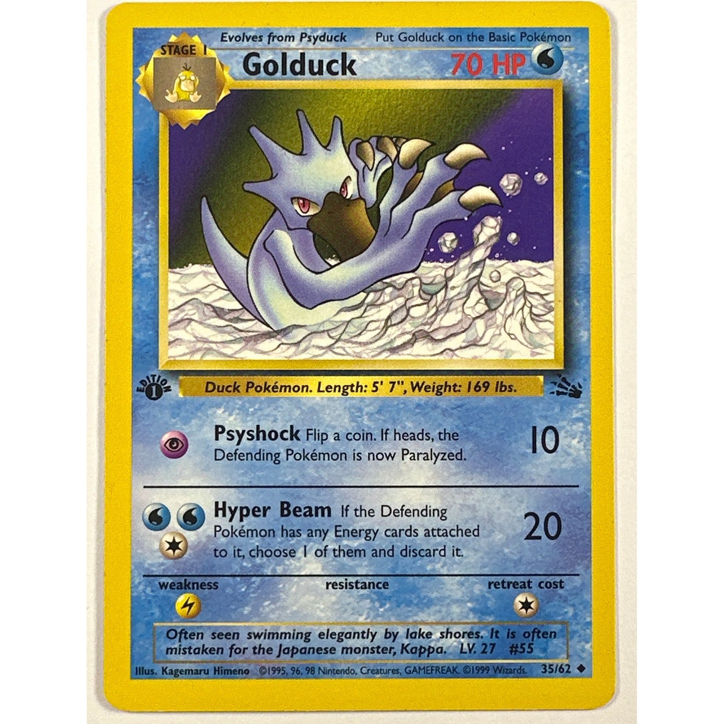 1st Edition Golduck Non Holo Uncommon 35/62