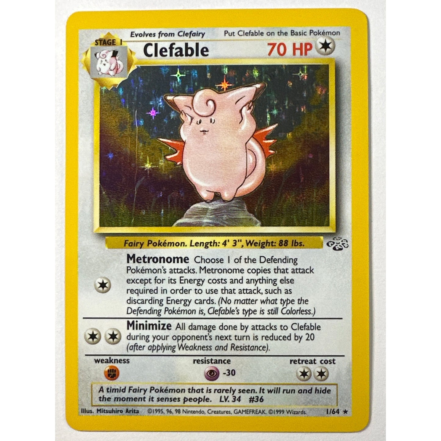 Jungle Clefable Holo Rare 1/64