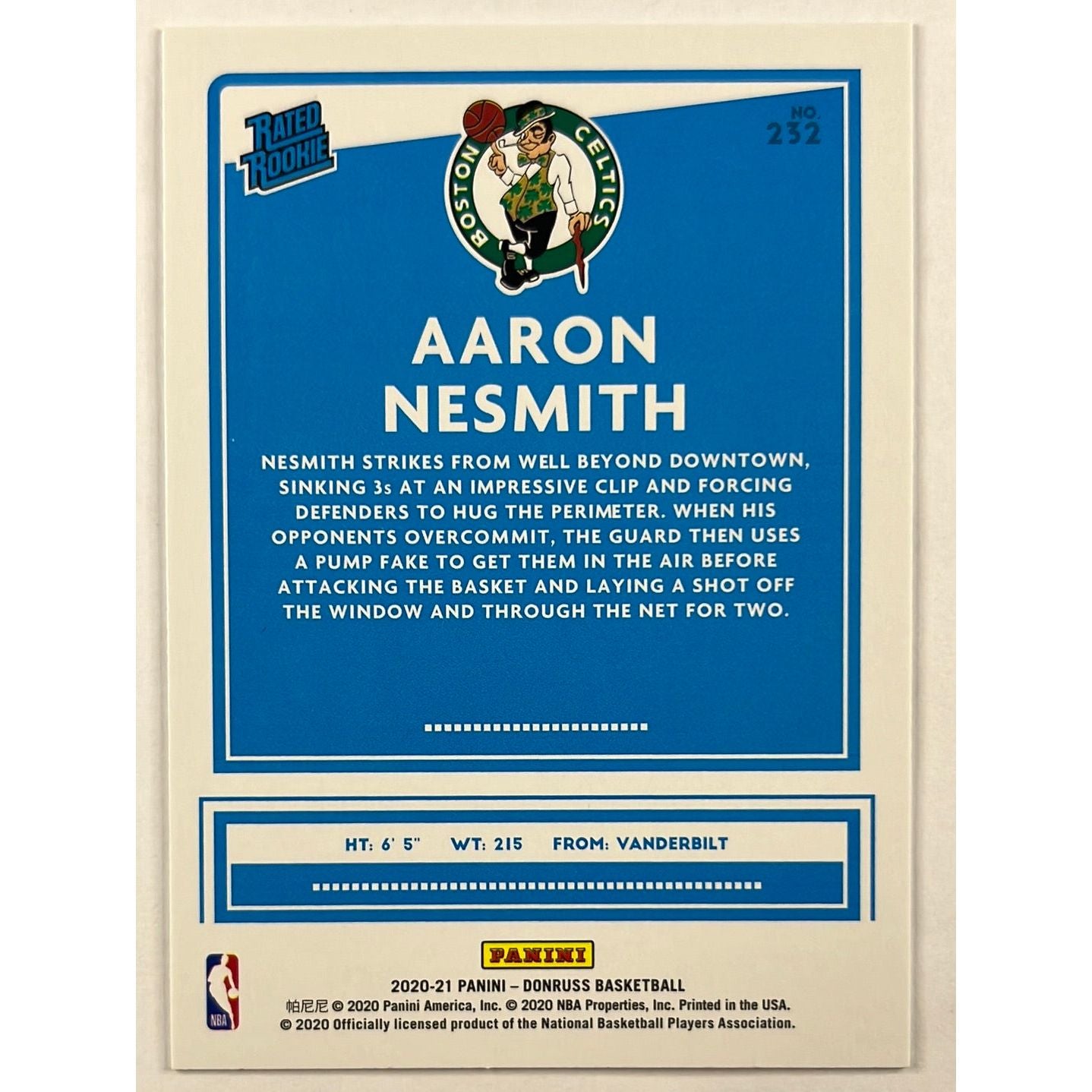2020-21 Donruss Aaron Nesmith Green Holo Rated Rookie | Local Legends Cards & Collectibles