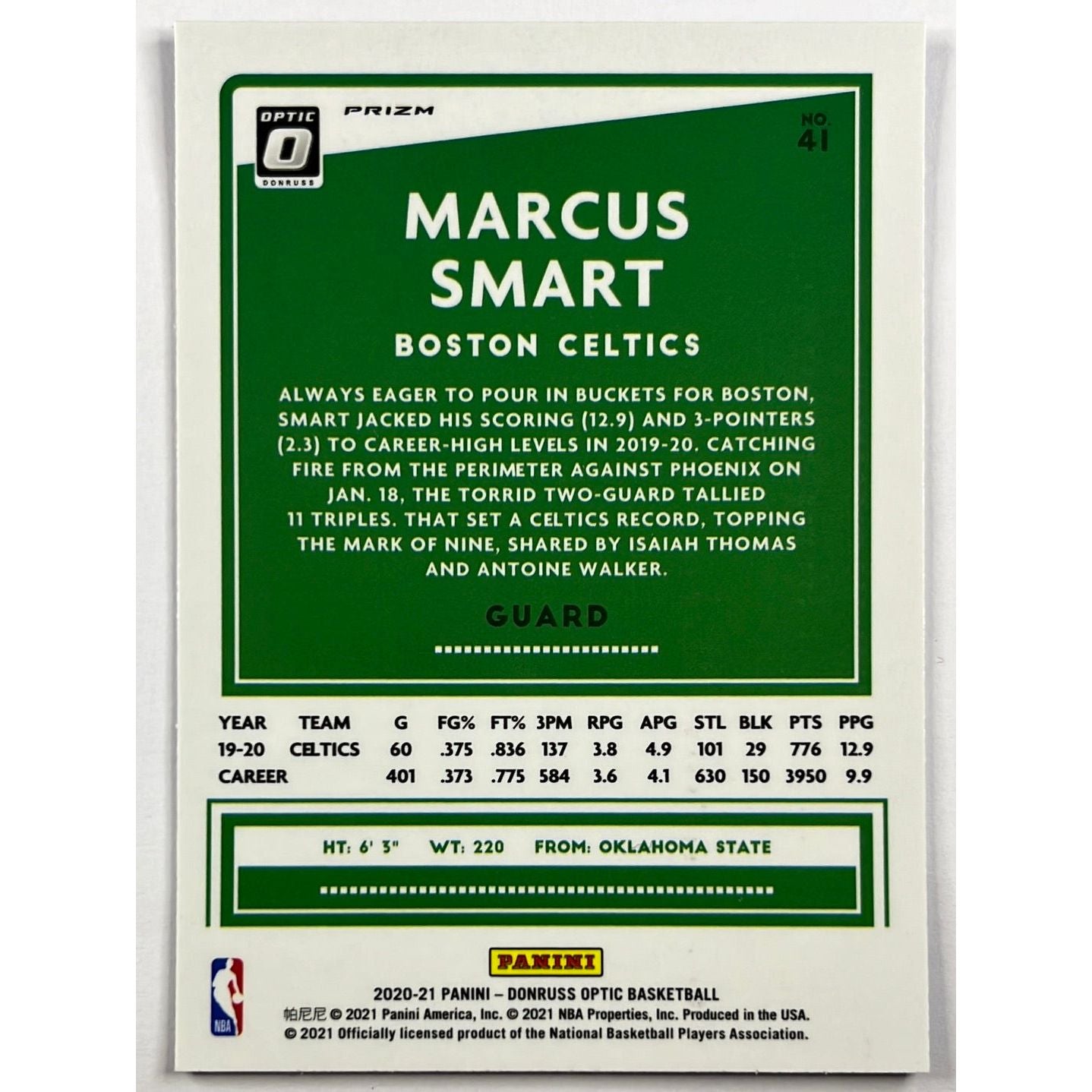 2020-21 Optic Marcus Smart Blue Velocity Prizm | Local Legends Cards & Collectibles