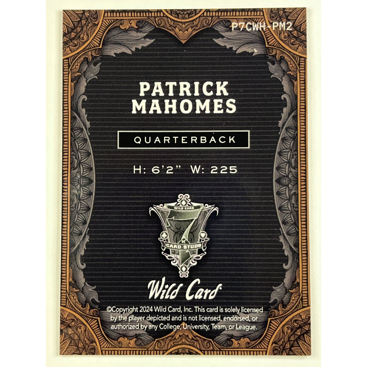 2024 Wild Card Patrick Mahomes ll 7 Card Studs 1/1 | Local Legends Cards & Collectibles