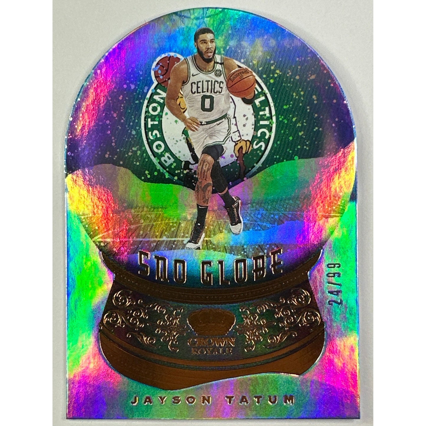 2020-21 Crown Royale Jayson Tatum Sno Globe Die Cut Holo 24/99