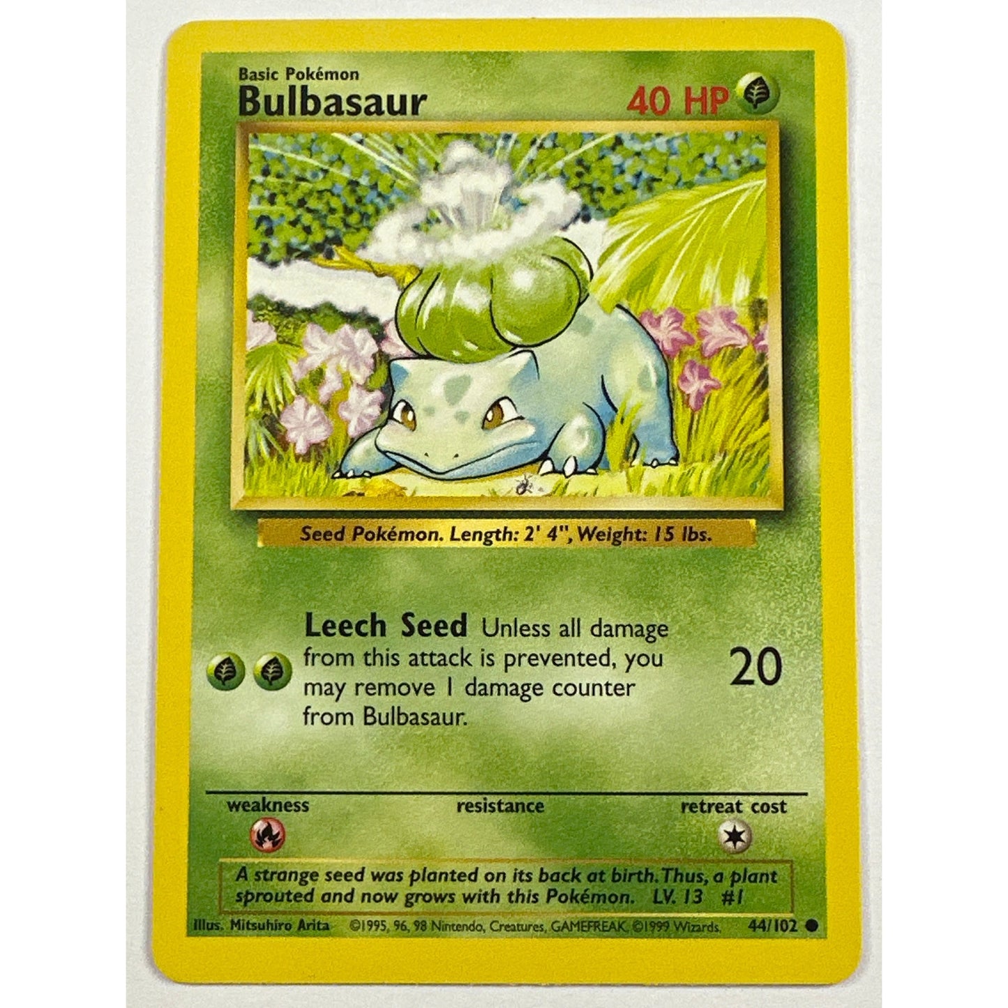 Base Set Bulbasaur Non Holo Common 44/102