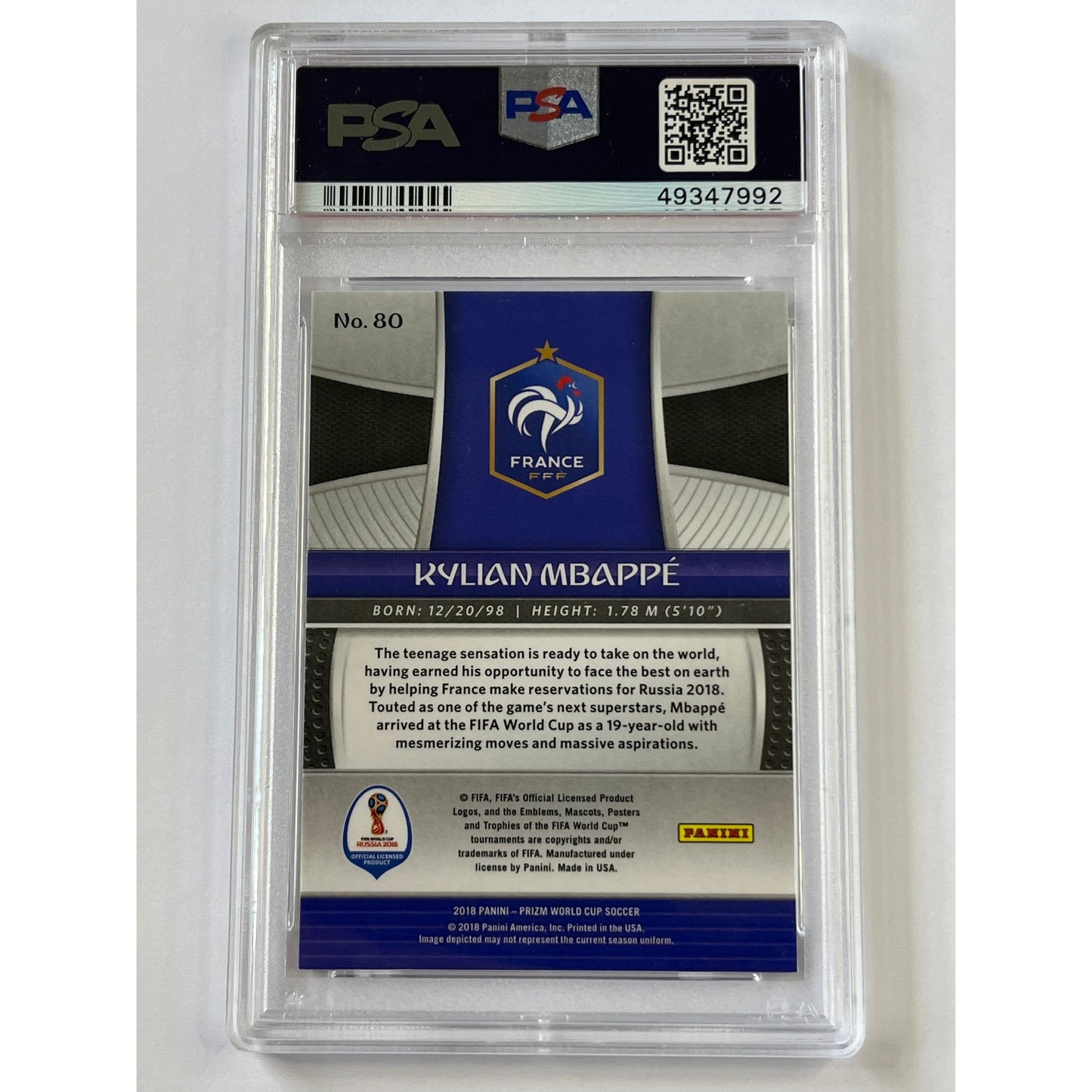 2018 Prizm World Cup Kylian Mbappe RC PSA 8 NM-MT | Local Legends Cards & Collectibles