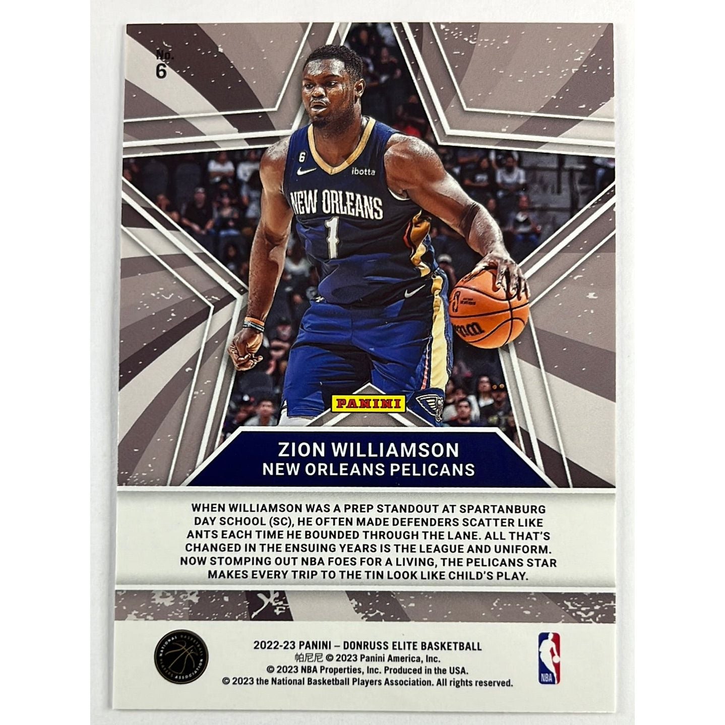 2022-23 Donruss Elite Zion Williamson Star Status | Local Legends Cards & Collectibles