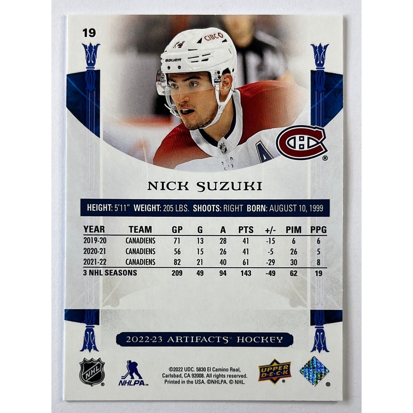 2022-23 Artifacts Nick Suzuki Teal Parallel | Local Legends Cards & Collectibles