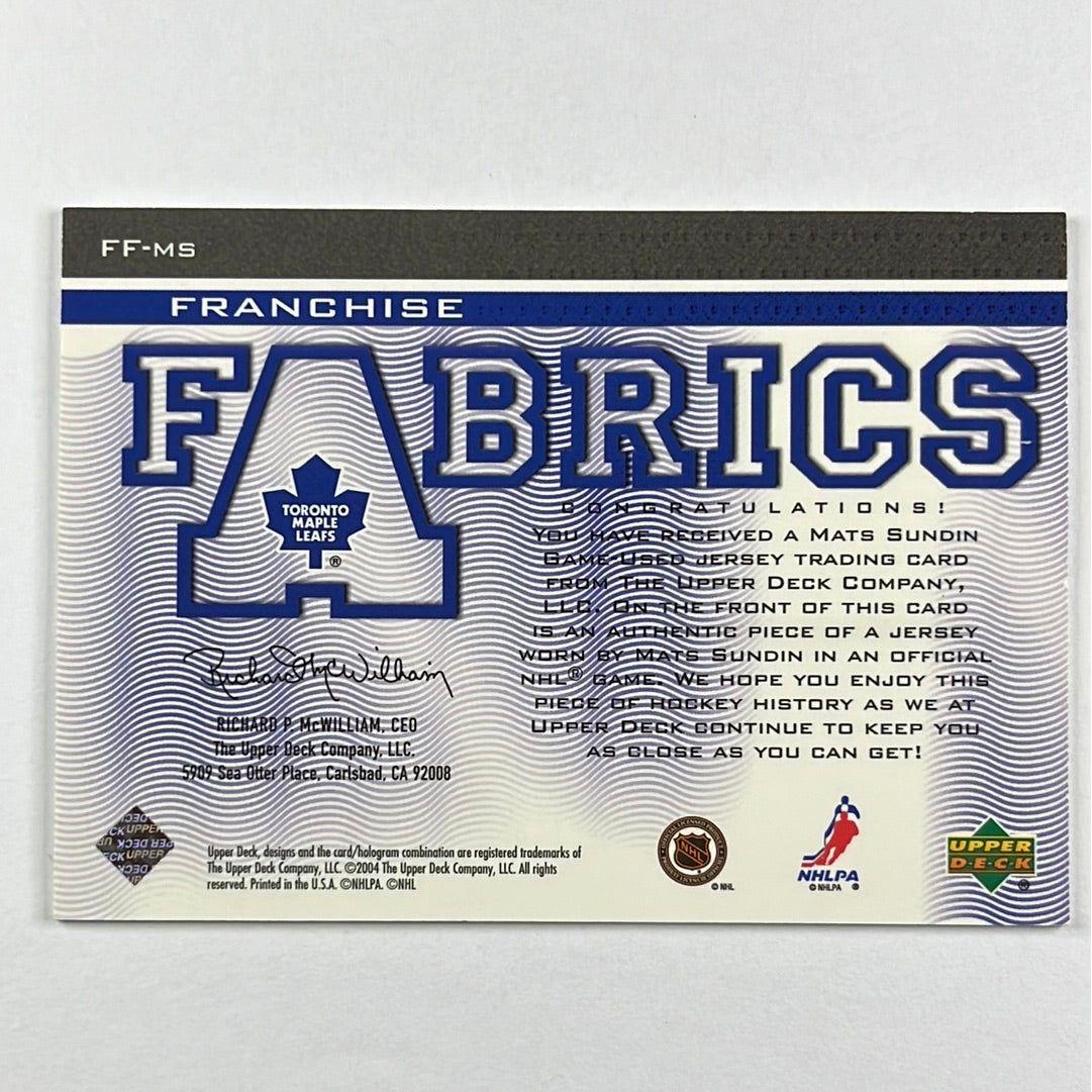 2004-05 Upper Deck Mats Sundin Franchise Fabrics | Local Legends Cards & Collectibles