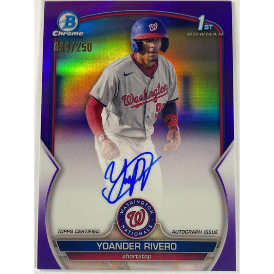 2023-24 Topps Bowman 1st Chrome Yoander Rivero Purple Refractor Auto /250 | Local Legends Cards & Collectibles