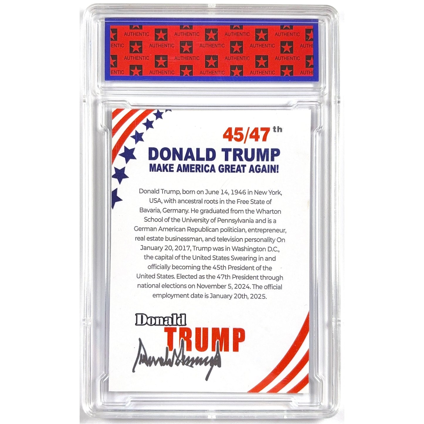 Donald Trump “45/47th” Holo Limited Run TRUMP 10 | Local Legends Cards & Collectibles