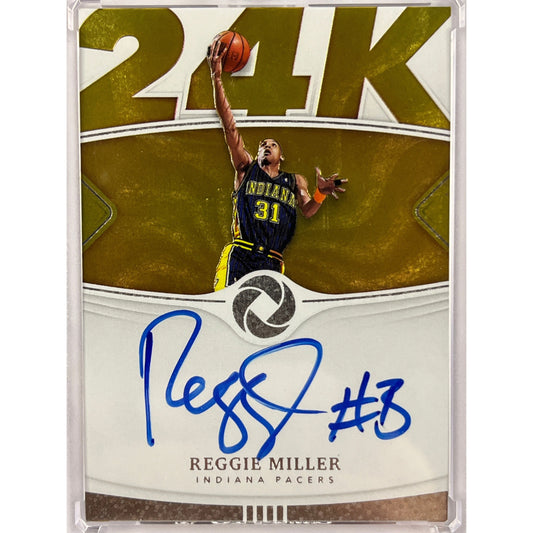 2018-19 Panini Opulence Reggie Miller 24K Inscribed Auto White Box 1 of 1 | Local Legends Cards & Collectibles