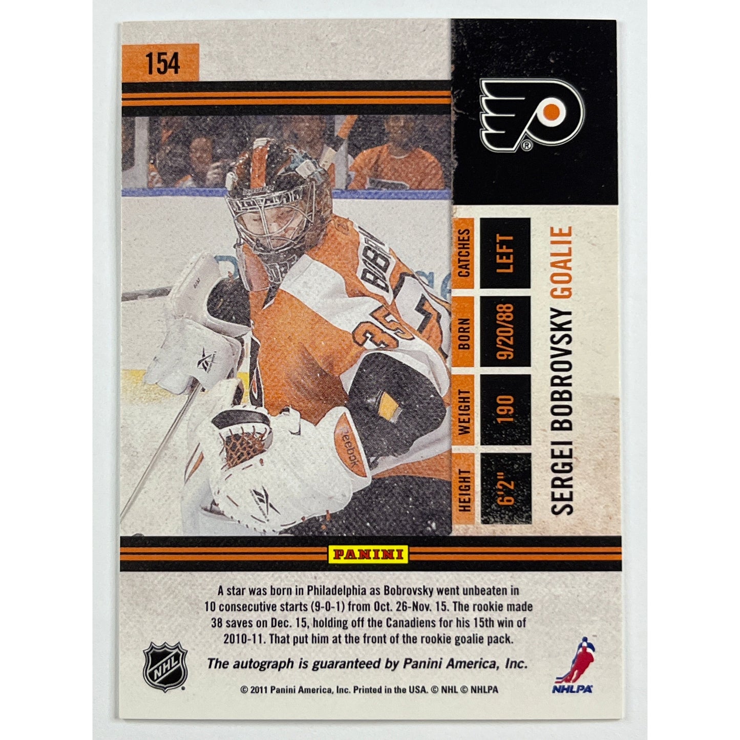 2010-11 Panini Contenders Sergei Bobrovski Season Ticket Rookie Auto | Local Legends Cards & Collectibles