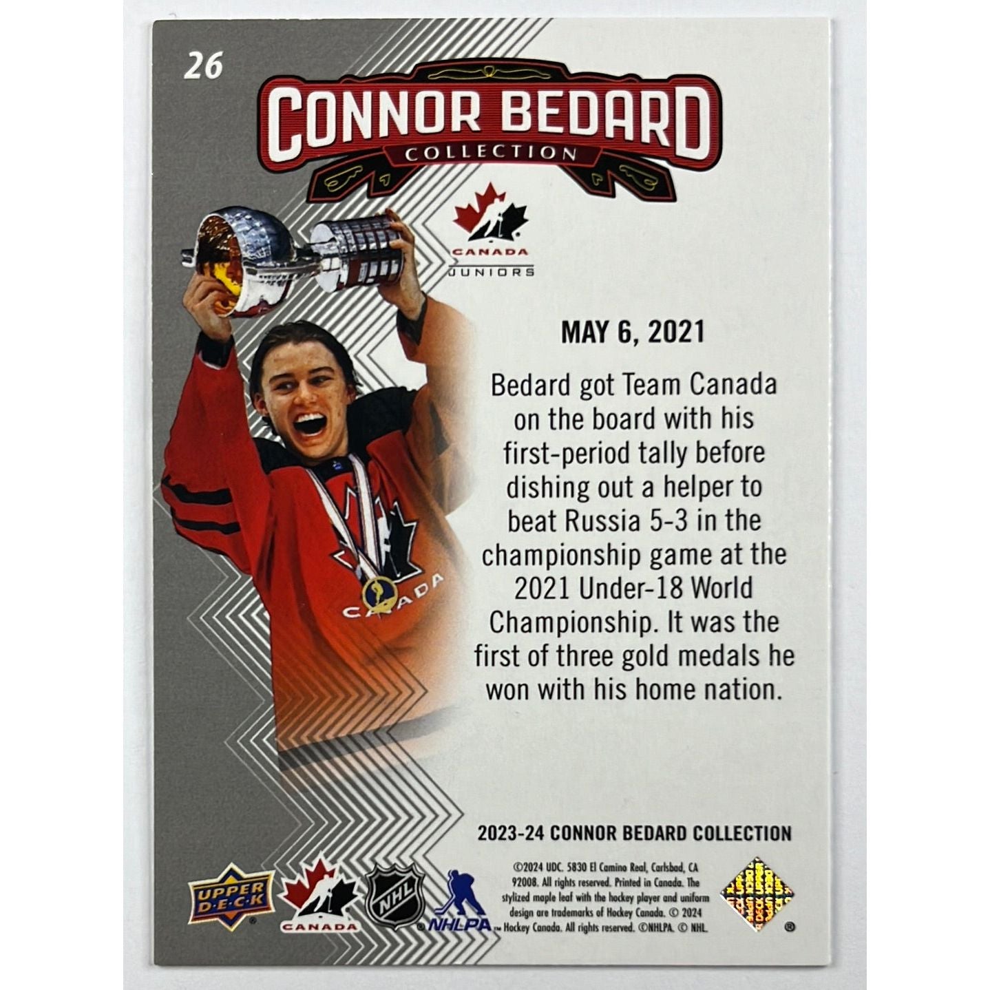 2023-24 Bedard Collection Awards & Honors #26 | Local Legends Cards & Collectibles