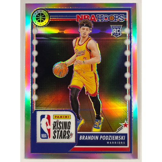 2023-24 Hoops Premium Stock Brandin Podziemski Rising Stars Silver Holo Prizm RC | Local Legends Cards & Collectibles