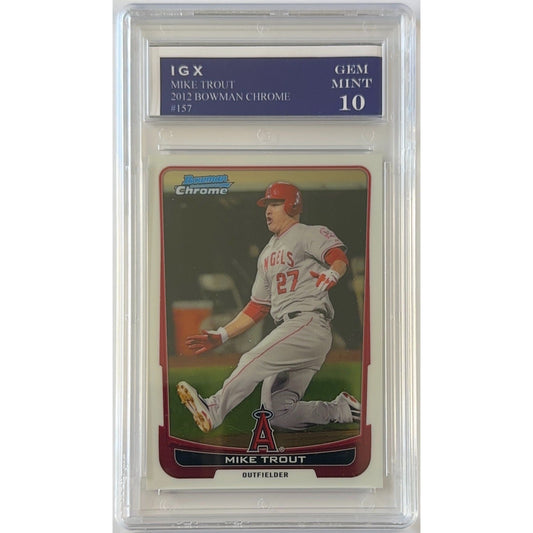 2012 Bowman Chrome Mike Trout #157 IGX GEM MINT 10