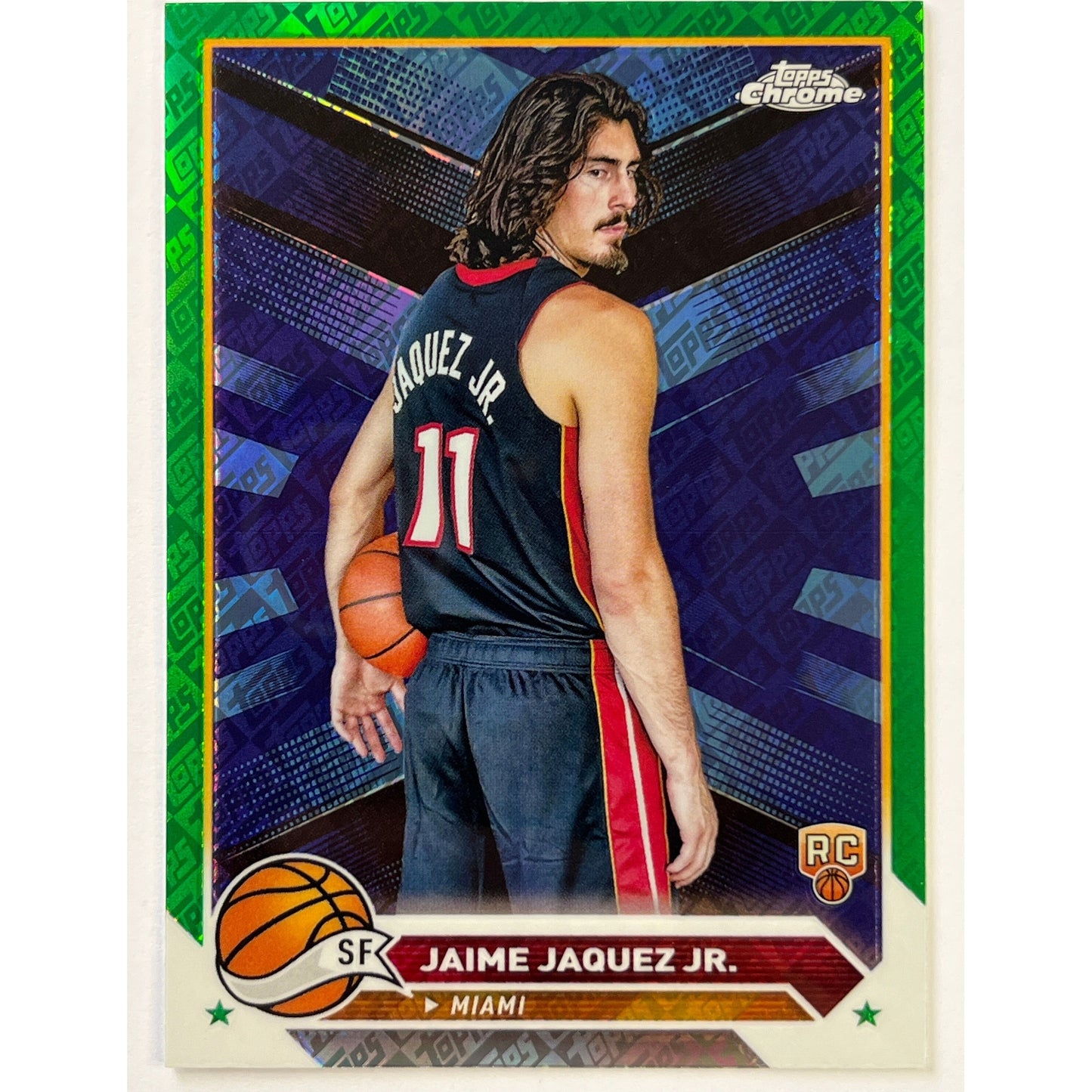 2024 Topps Chrome Jaime Jaquez Jr. Green Logo Refractor RC