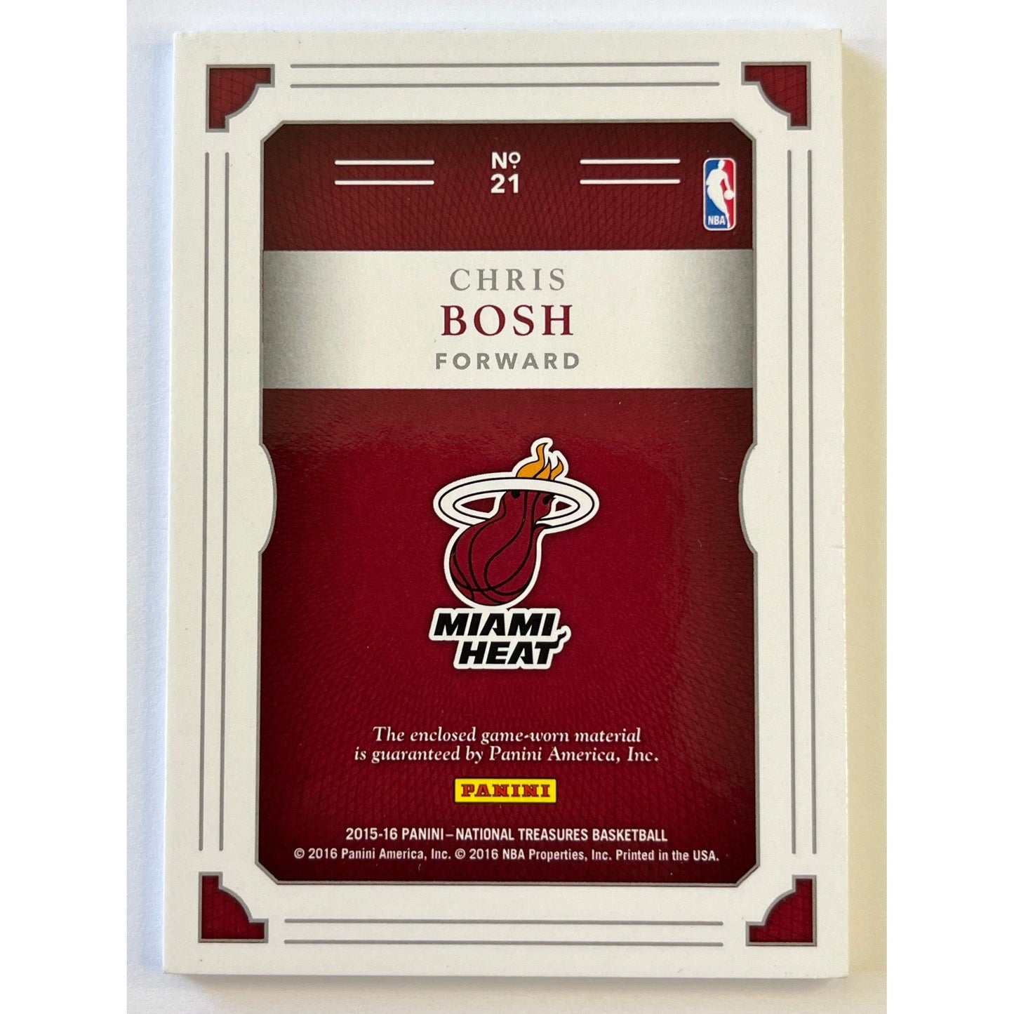 2015-16 National Treasures Chris Bosh NBA Material 98/99 | Local Legends Cards & Collectibles