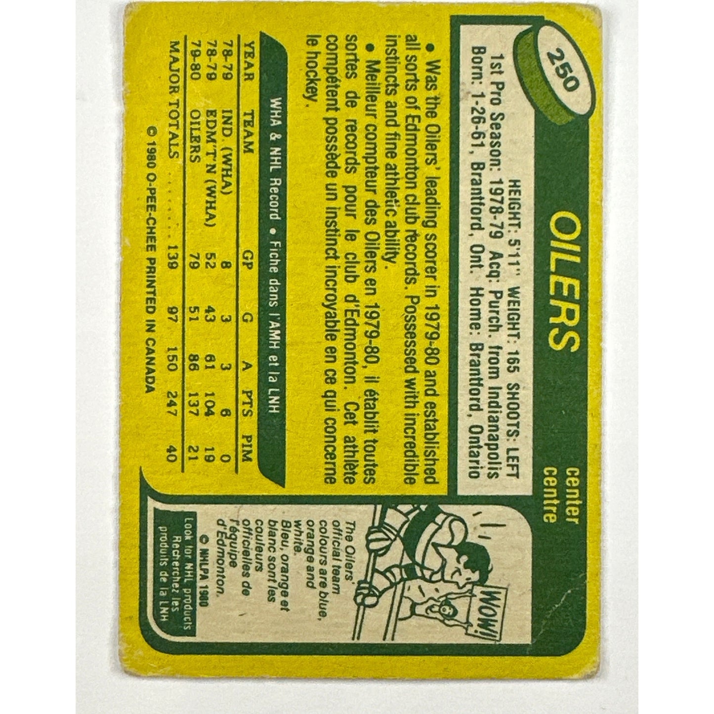 1980-81 O-Pee-Chee Wayne Gretzky 2nd Year