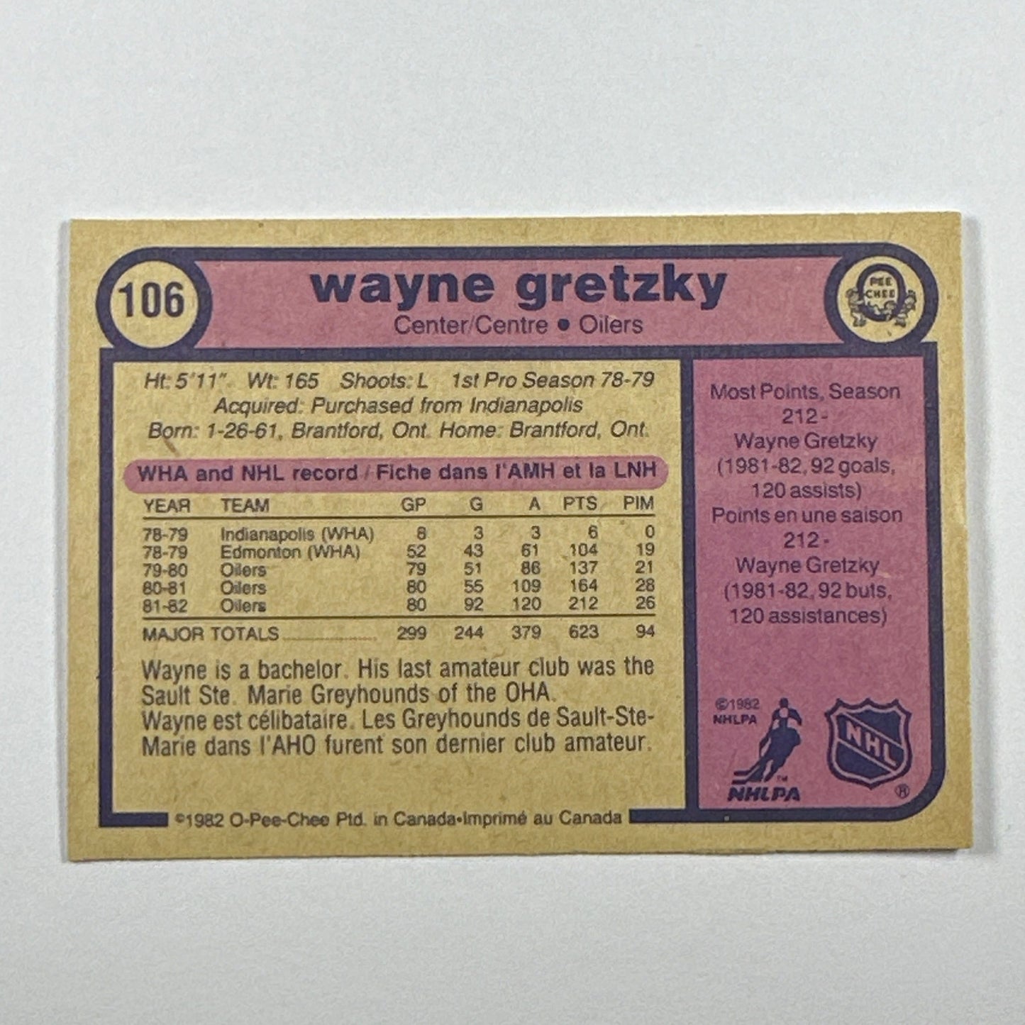 1982-83 O-Pee-Chee Wayne Gretzky #106