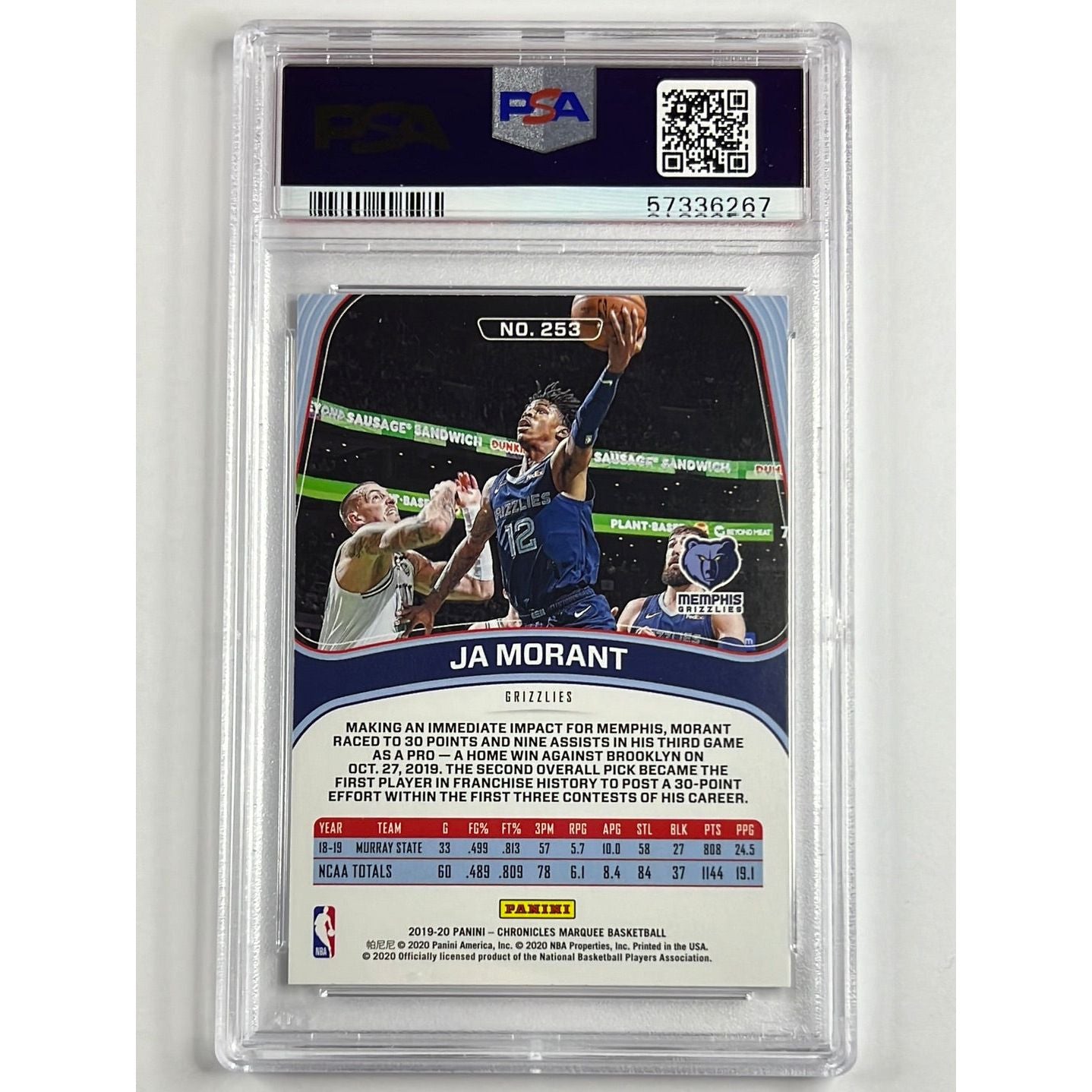2019-20 Chronicles Marquee Ja Morant RC PSA 9 MINT | Local Legends Cards & Collectibles