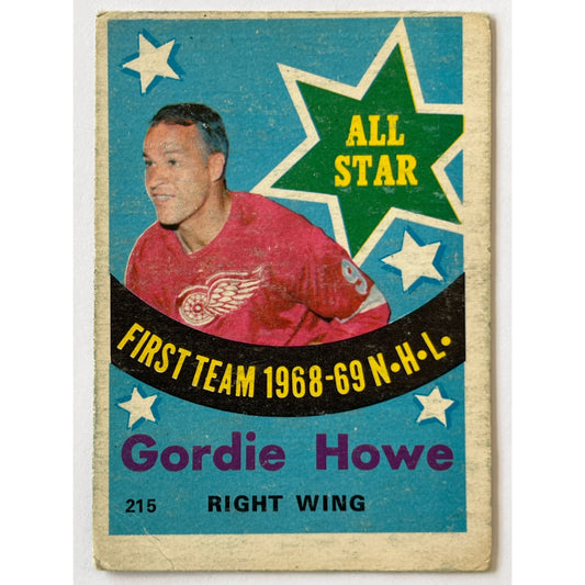 1969-70 Topps Gordie Howe AS #215 | Local Legends Cards & Collectibles