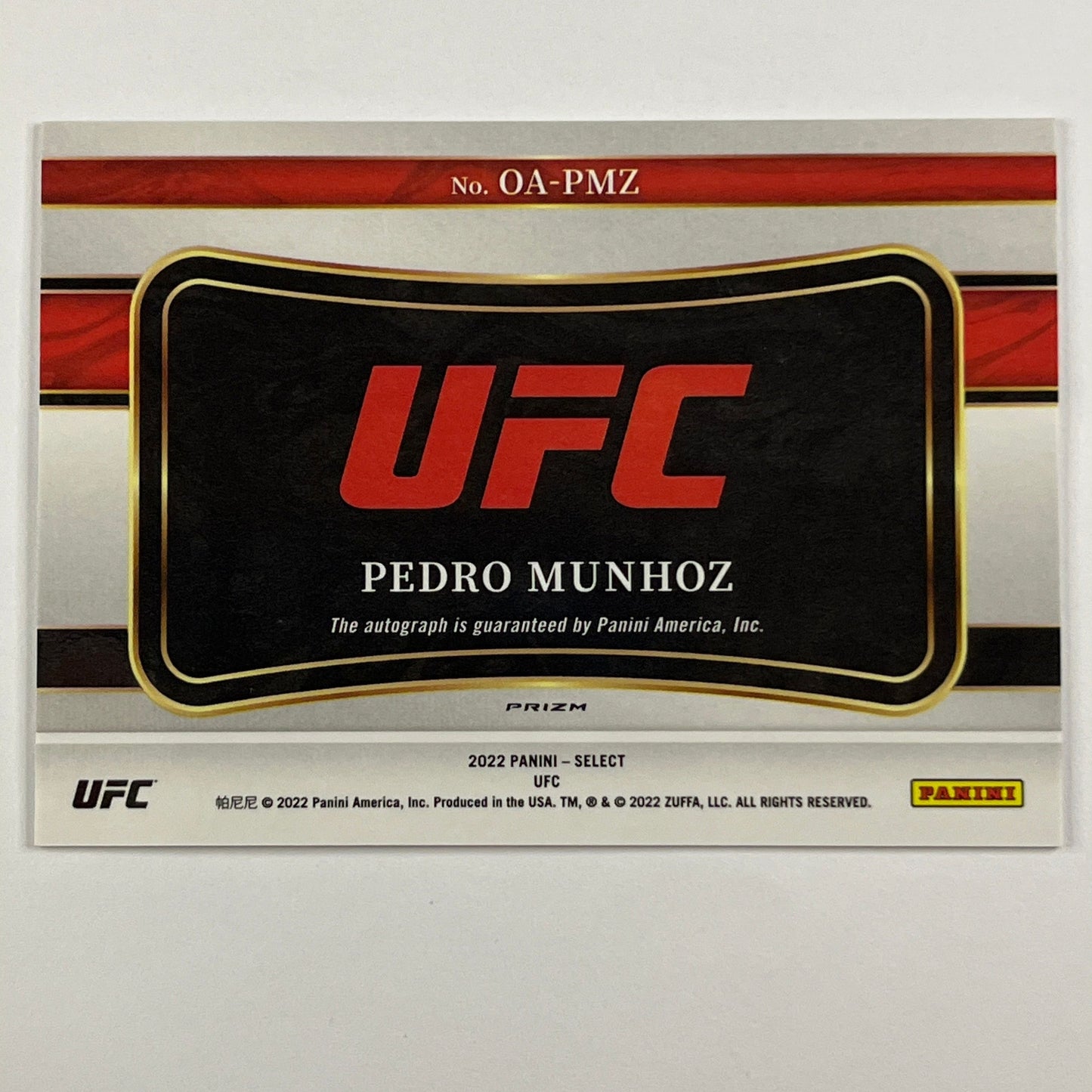 2022 Select Pedro Munhoz Octagon Action Signatures Flash Prizm