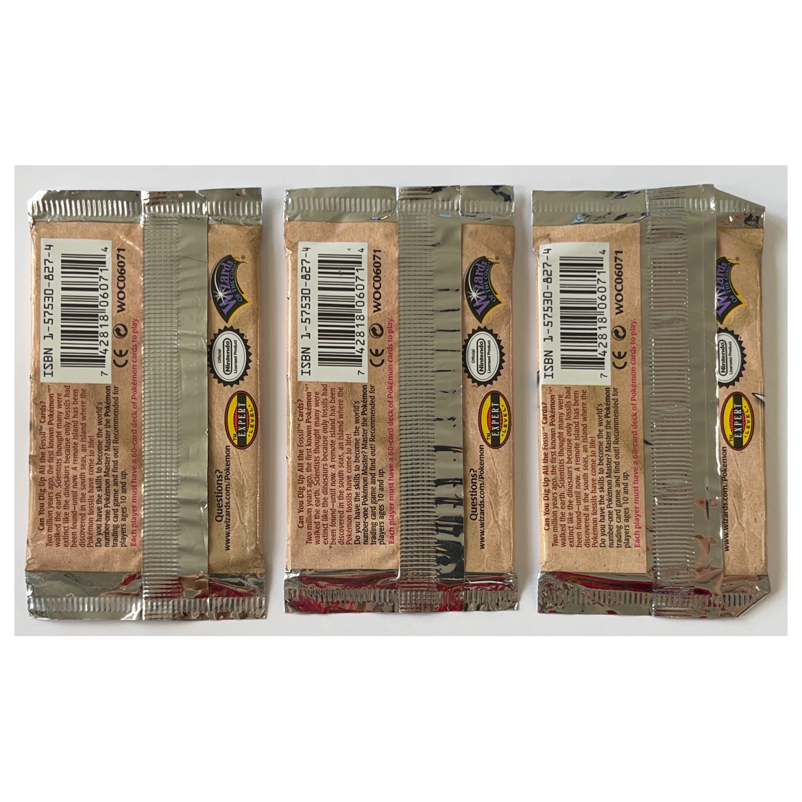 Pokémon 1999 WOTC Fossil Unlimited Edition 3 Pack Art Set | Local Legends Cards & Collectibles