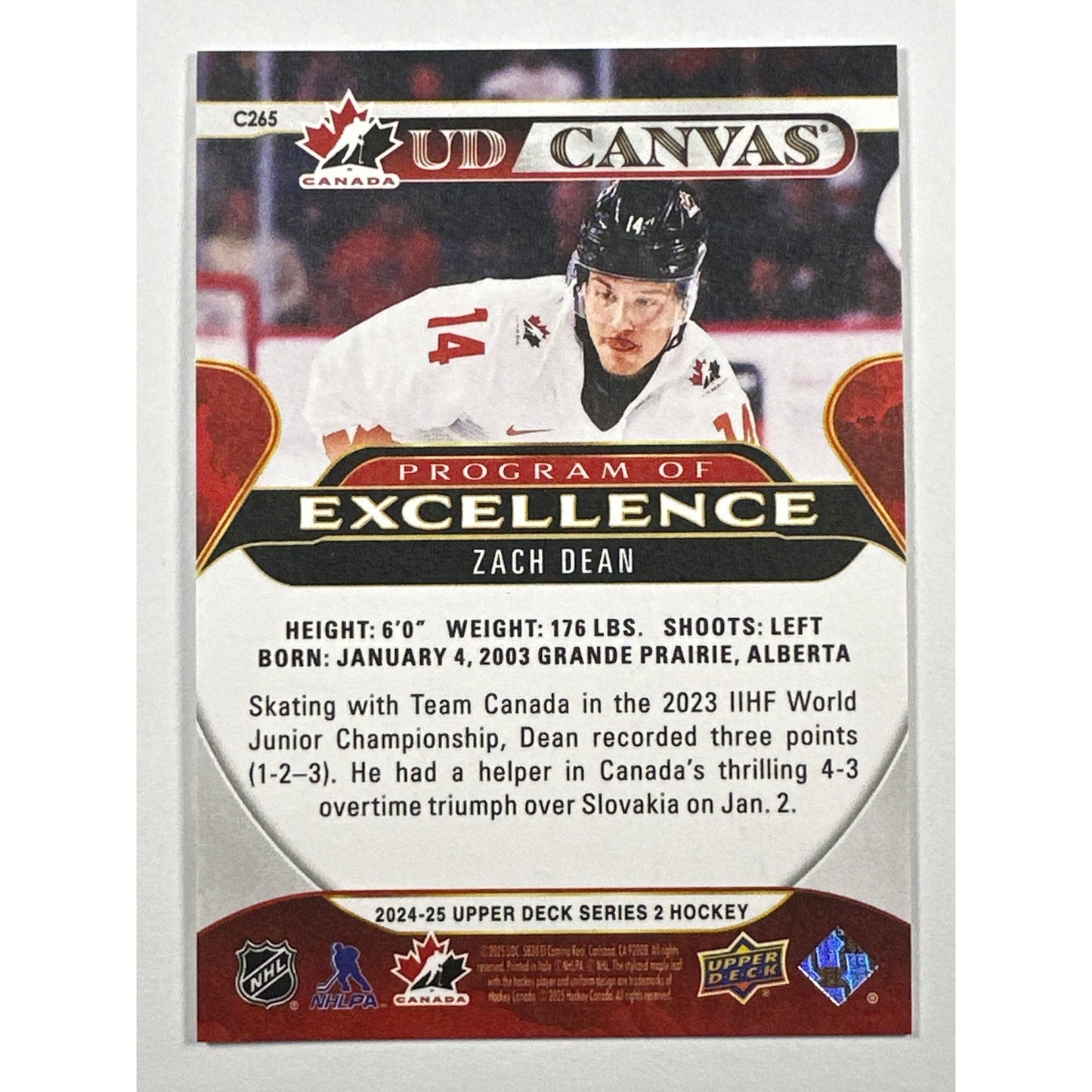 2024-25 Series 2 Zach Dean UD Canvas Program Of Excellence