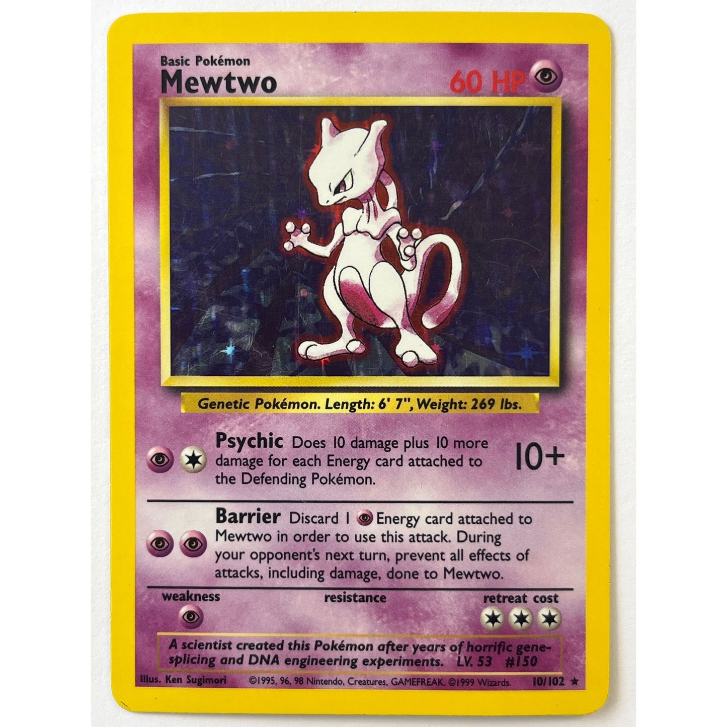 Base Set Mewtwo Holo Rare 10/102