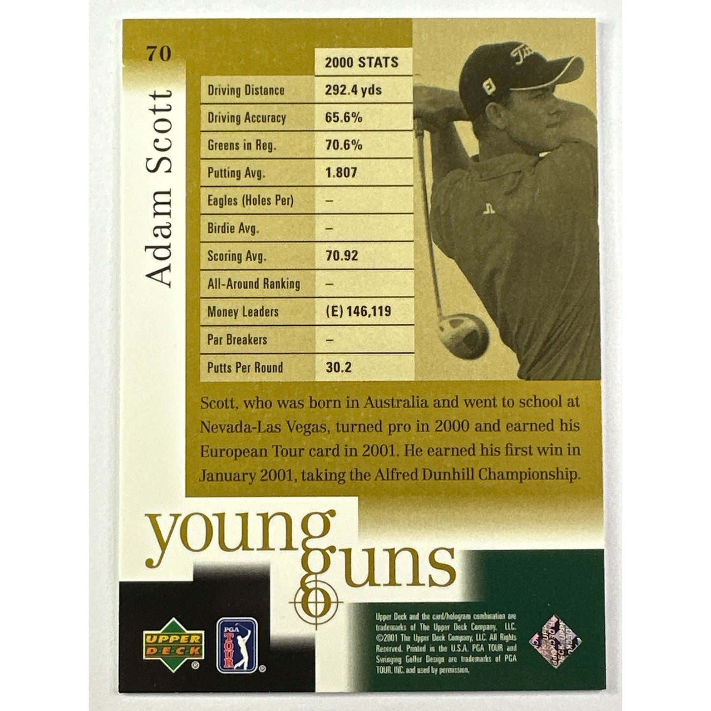 2001 Upper Deck Adam Scott Young Guns
