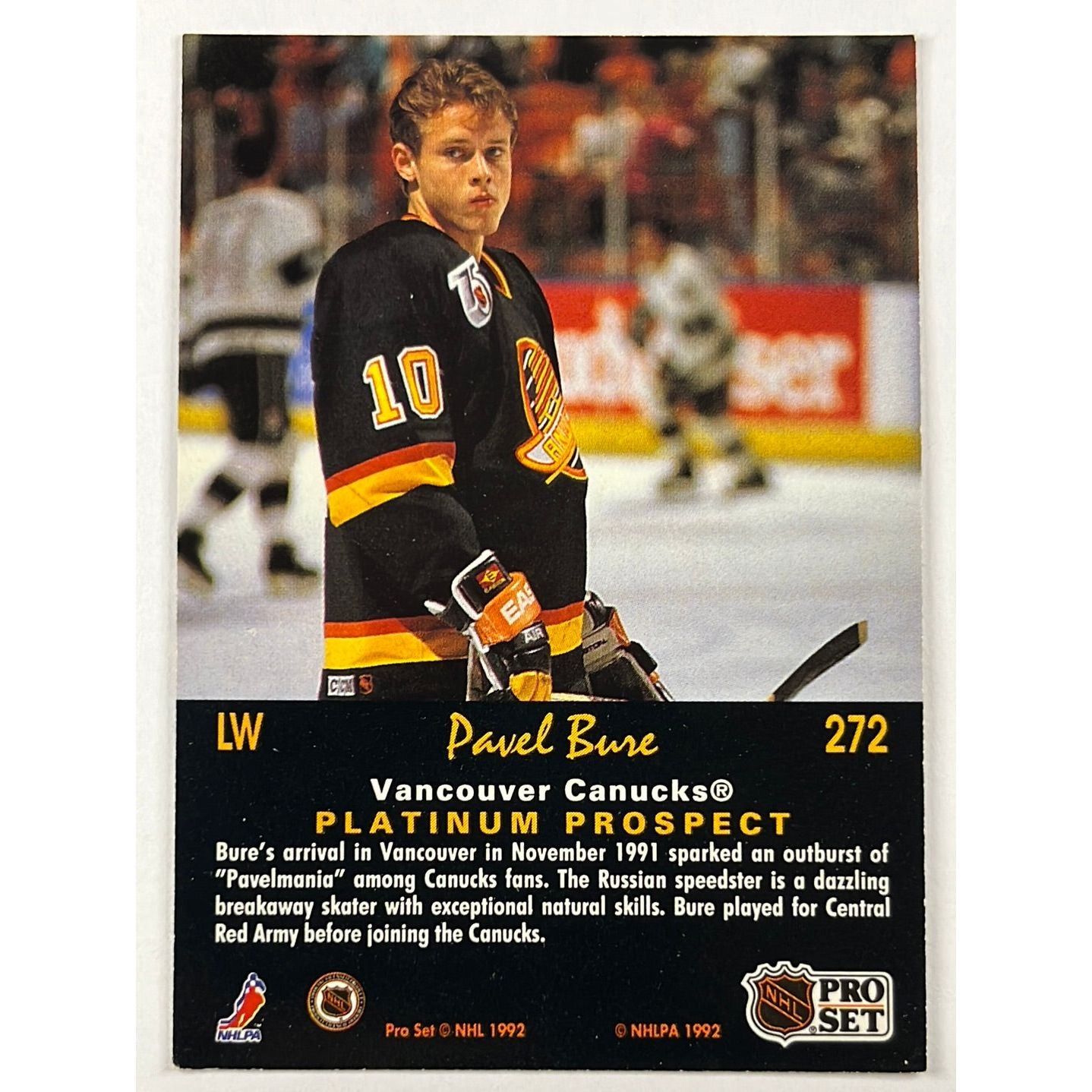 1991-92 Pro Set Platinum Pavel Bure Platinum Prospect RC