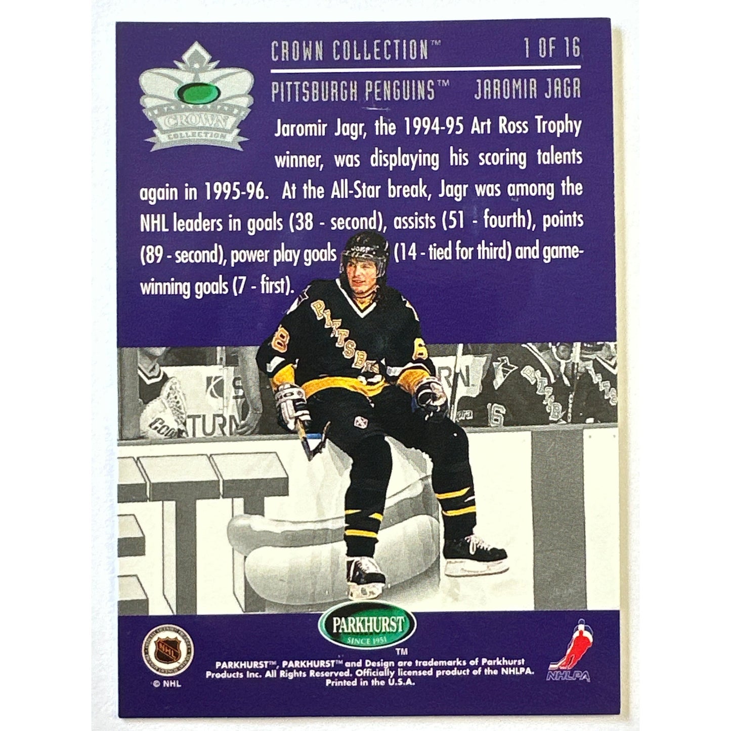 1995-96 Parkhurst Jaromir Jagr Crown Collection