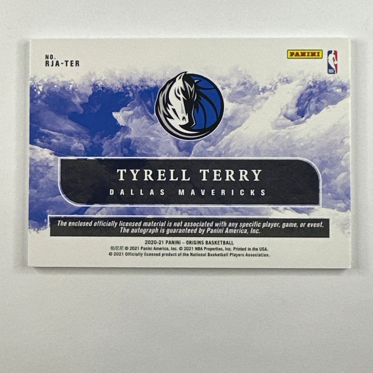 2020-21 Origins Tyrell Terry Rookie Jersey Auto /49