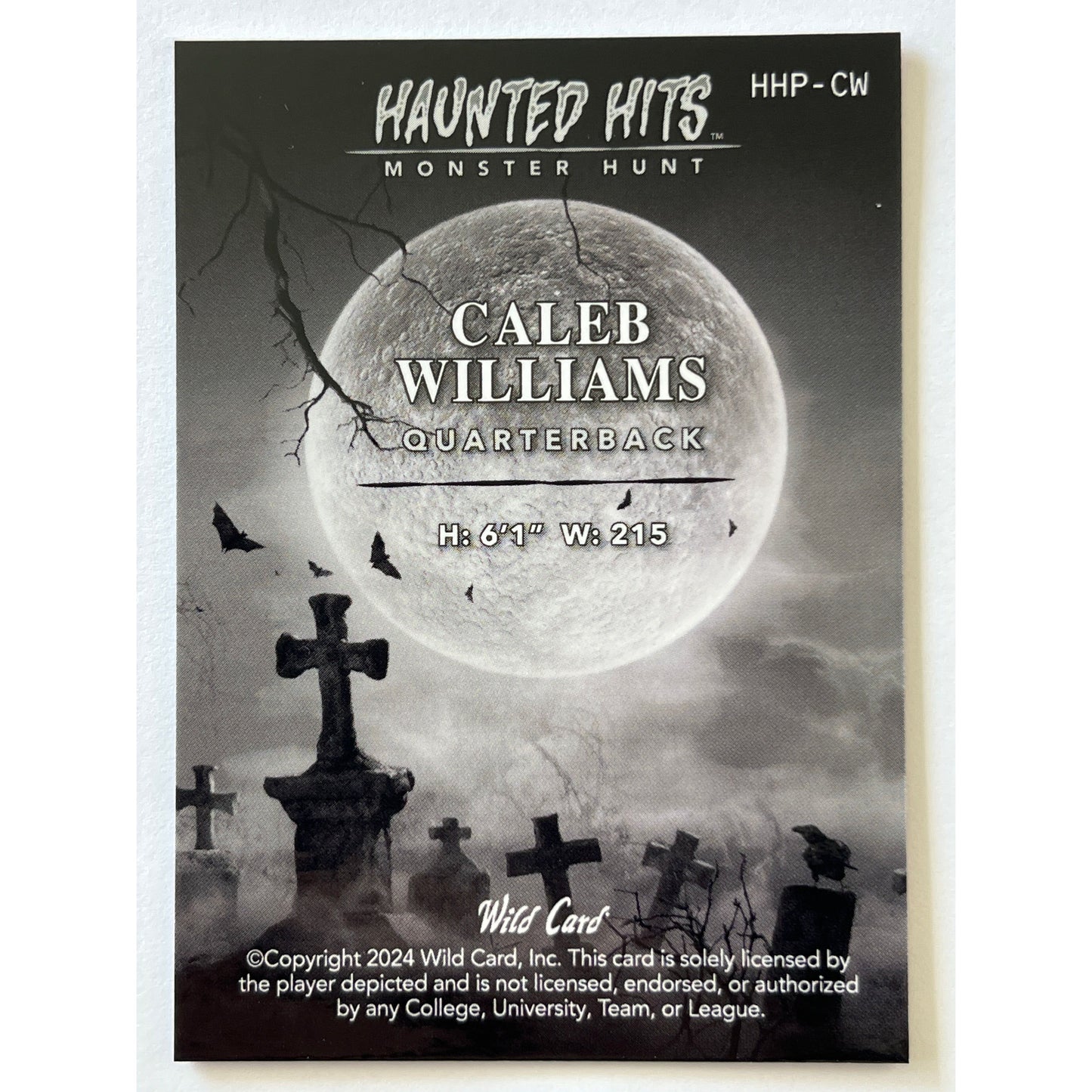 2024 Wild Card Caleb Williams Haunted Hits RC 3/4