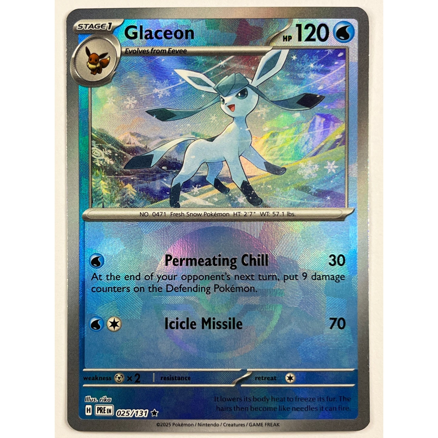 Glaceon Pokéball Holo Rare 025/131