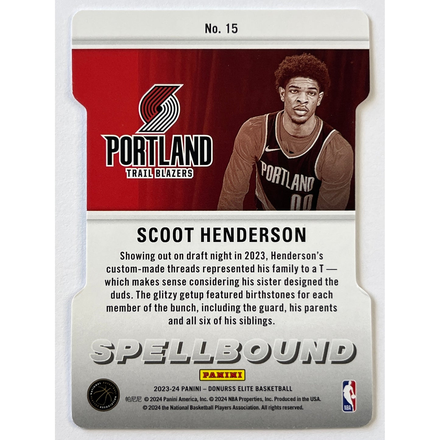 2023-24 Donruss Elite Scoot Henderson Spellbound Orange Die Cut “T” RC | Local Legends Cards & Collectibles