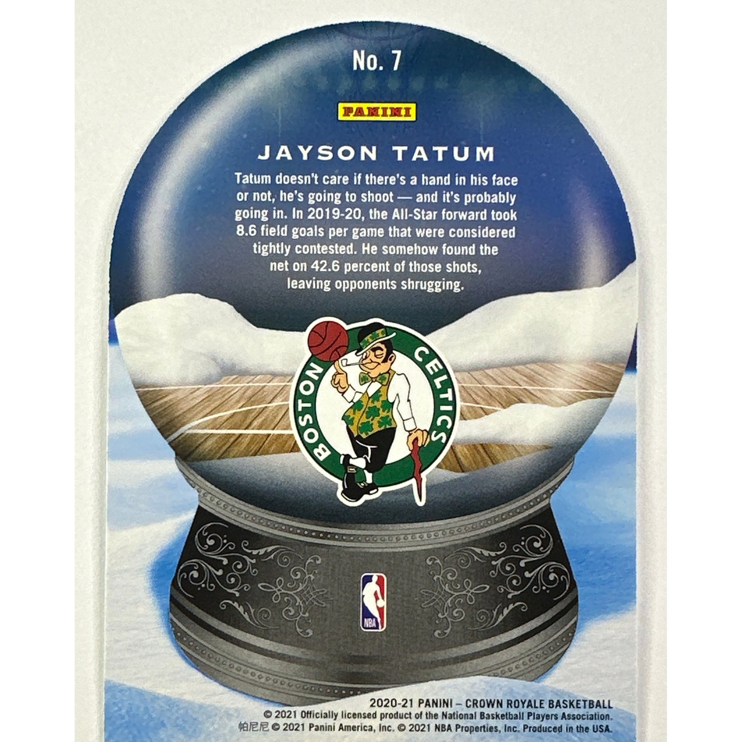 2020-21 Crown Royale Jayson Tatum Sno Globe Die Cut Holo 24/99