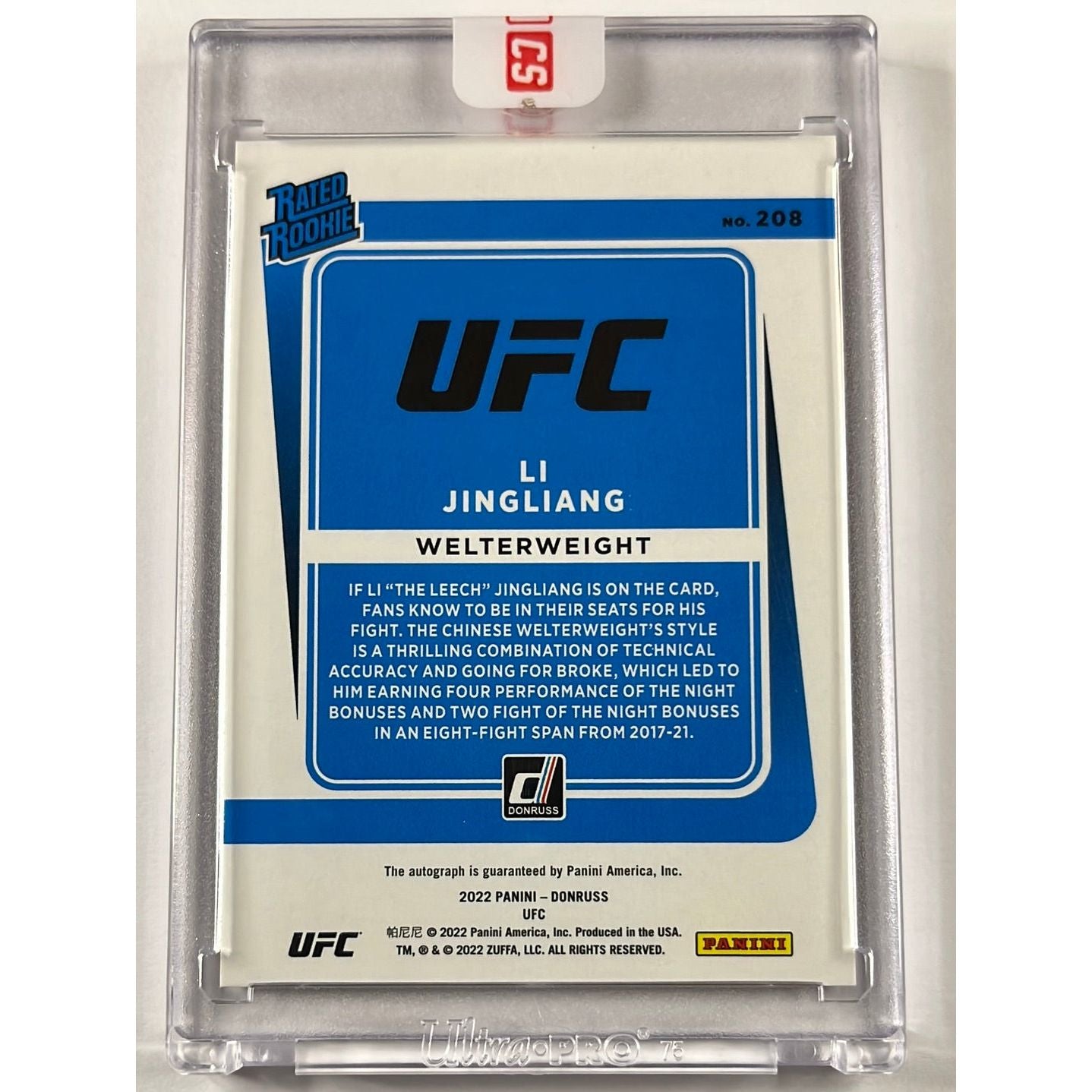 2022 Donruss Li Jingliang Red Laser Rated Rookie Auto /49