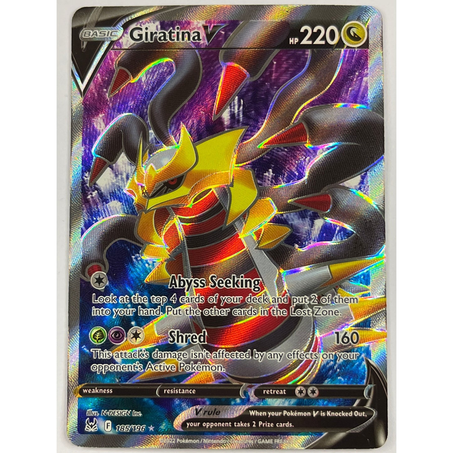 Giratina V Holo Ultra Rare 185/196