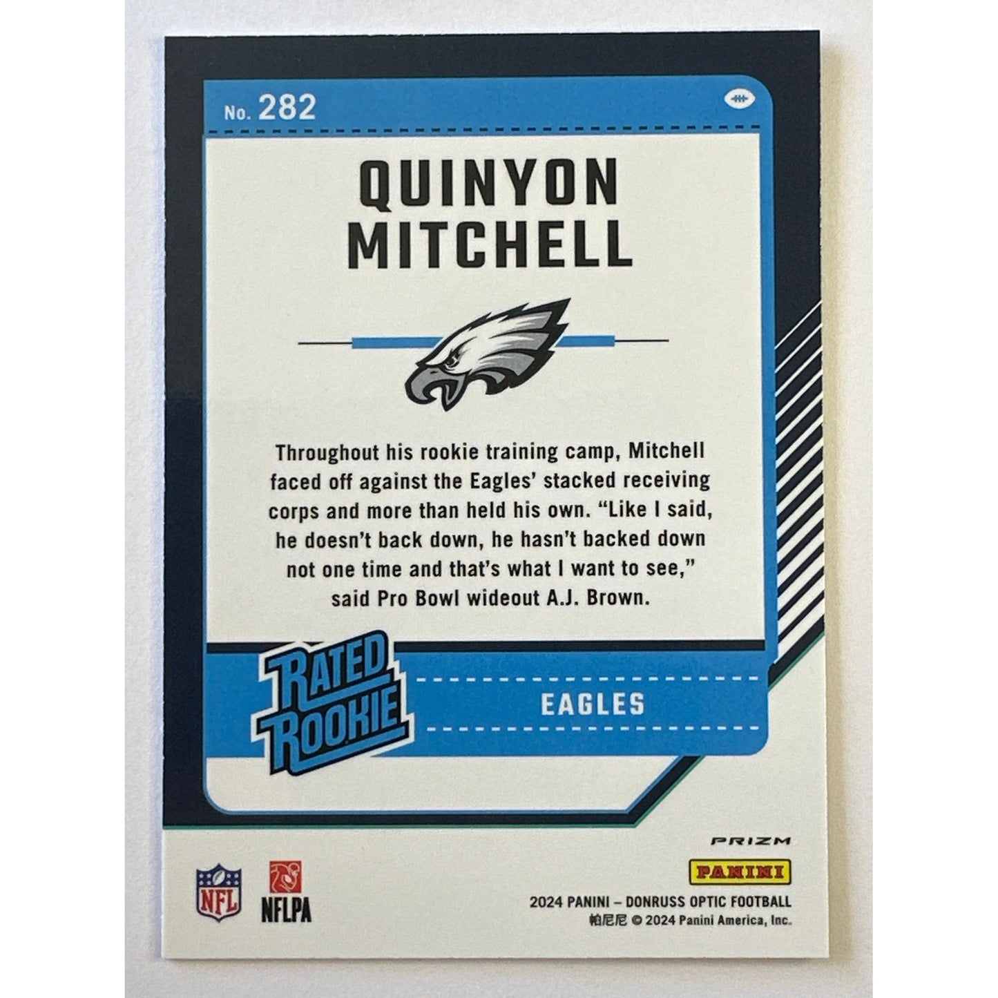 2024 Donruss Optic Quinyon Mitchell Rated Rookie Purple Shock Prizm