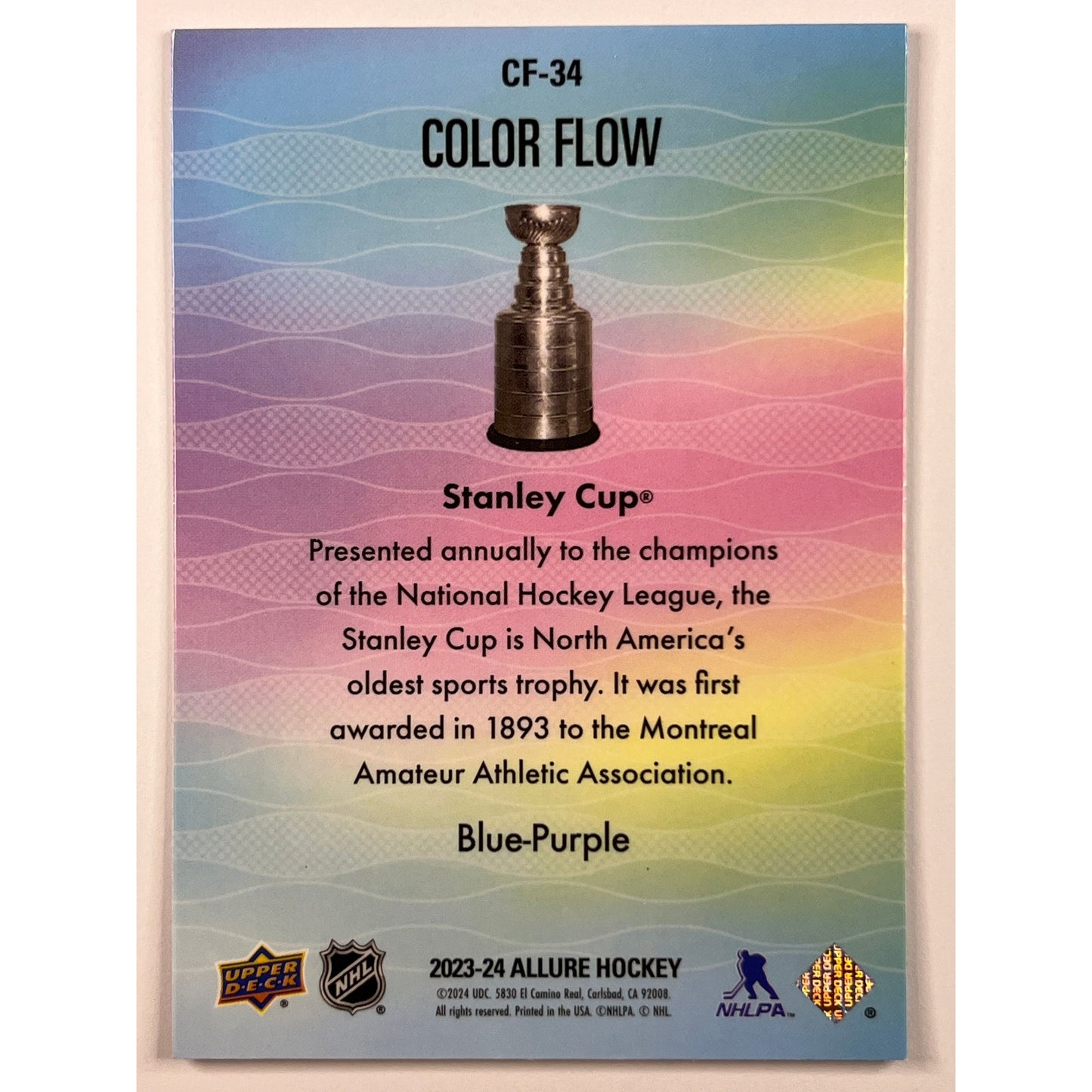 2023-24 Allure Stanley Cup Blue-Purple Color Flow Holo | Local Legends Cards & Collectibles