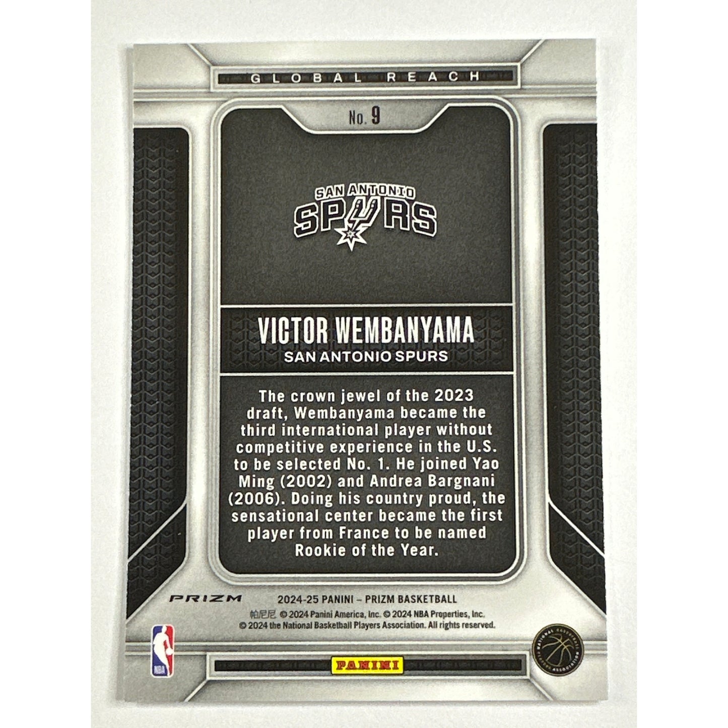 2024-25 Panini Prizm Victor Wembanyama Global Reach Silver Holo Prizm