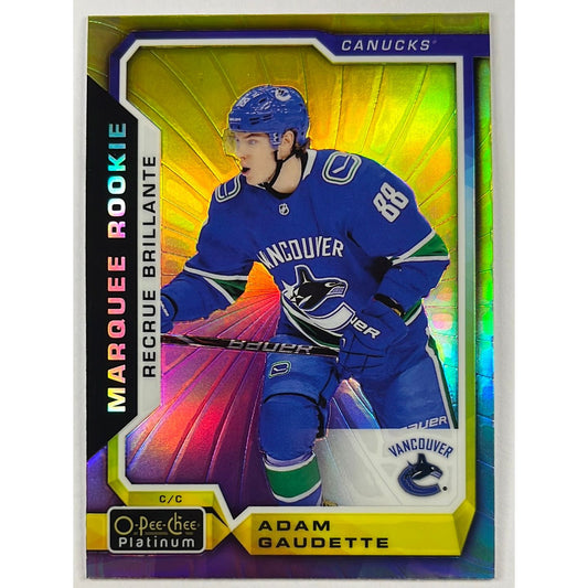 2018-19 O-Pee-Chee Platinum Adam Gaudette Marquee Rookie Rainbow Colour Wheel | Local Legends Cards & Collectibles