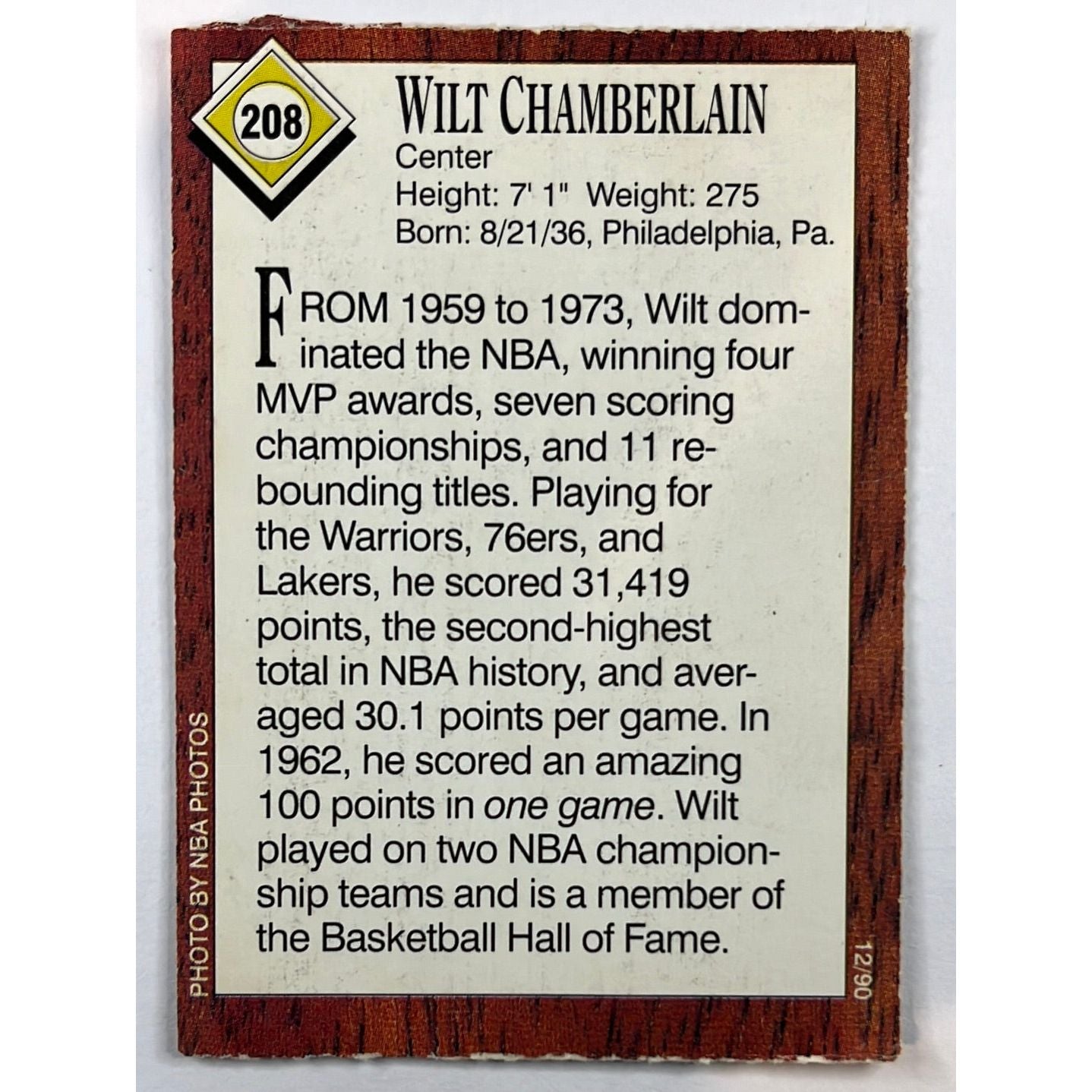 1990 Sports Illustrated For Kids Wilt Chamberlain | Local Legends Cards & Collectibles