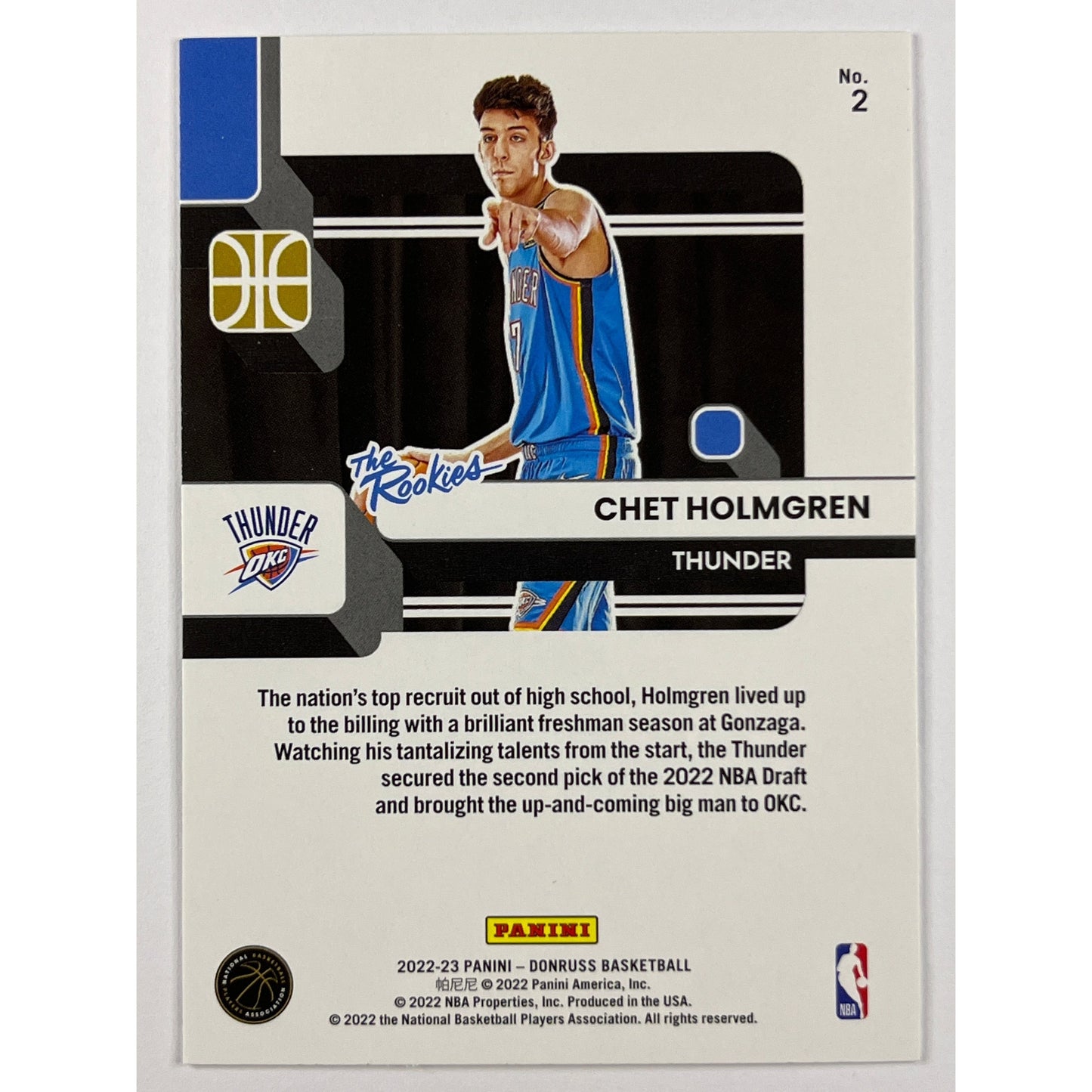 2022-23 Donruss Chet Holmgren The Rookies | Local Legends Cards & Collectibles