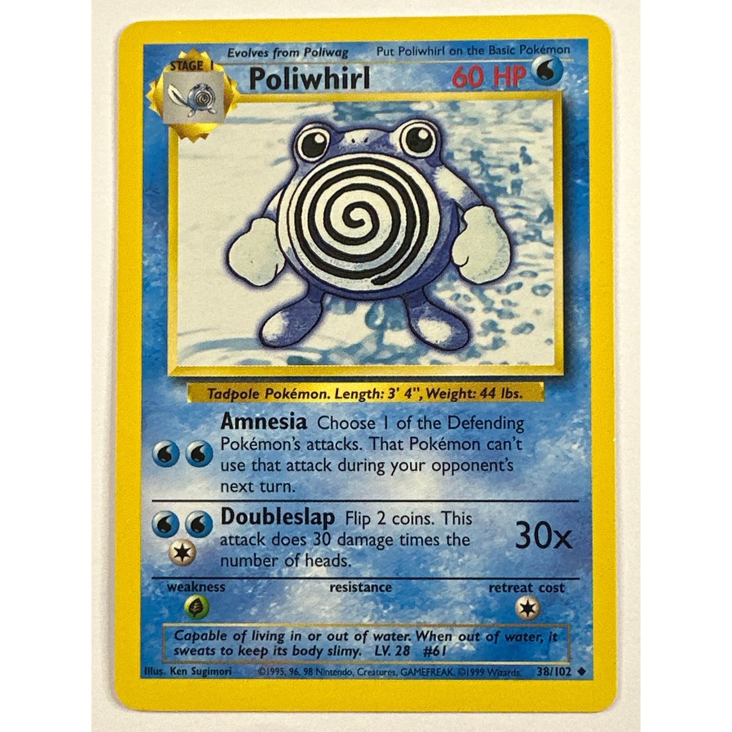 Base Set Poliwhirl Non Holo Uncommon 38/102