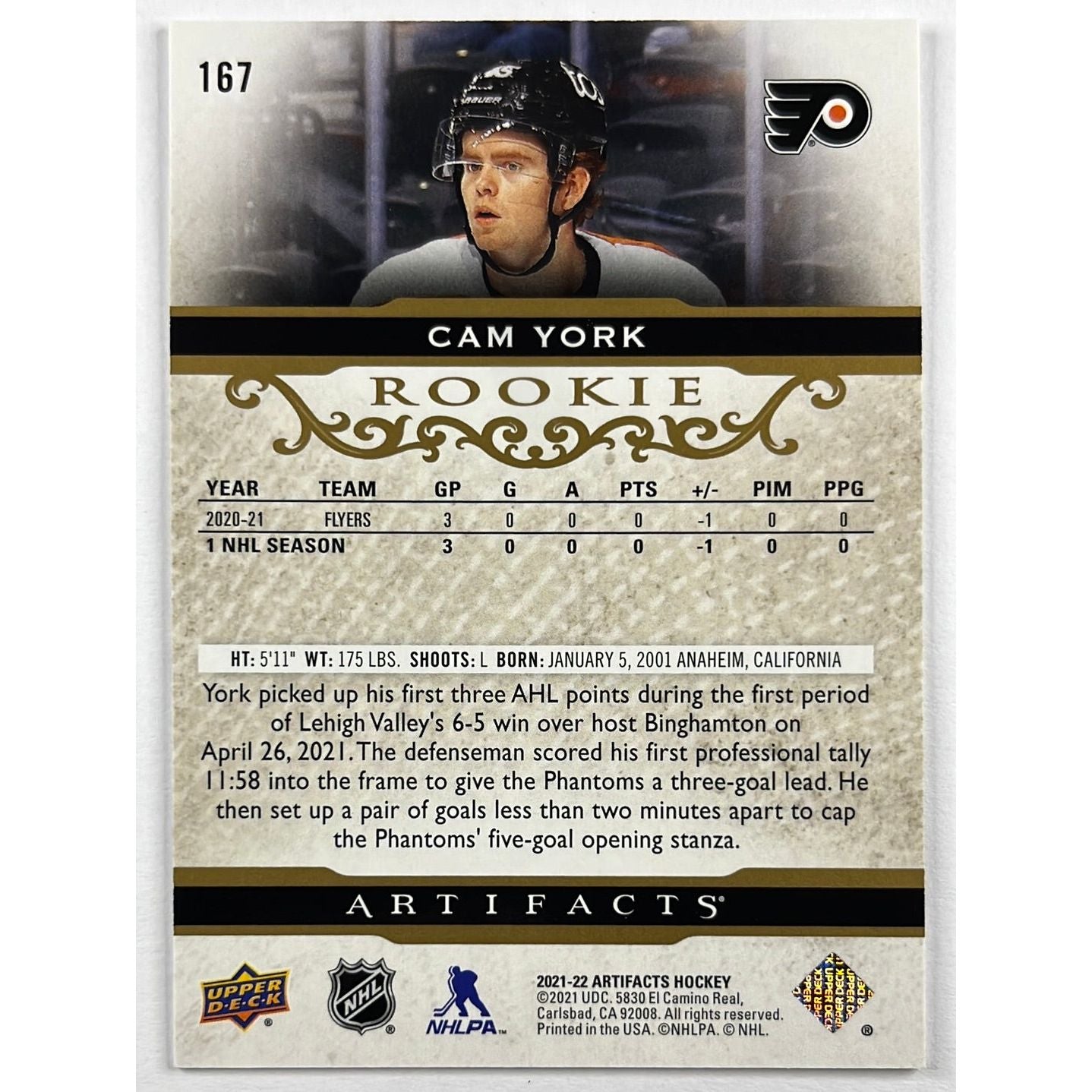 2021-22 Artifacts Cam York Rose Gold Rookie | Local Legends Cards & Collectibles